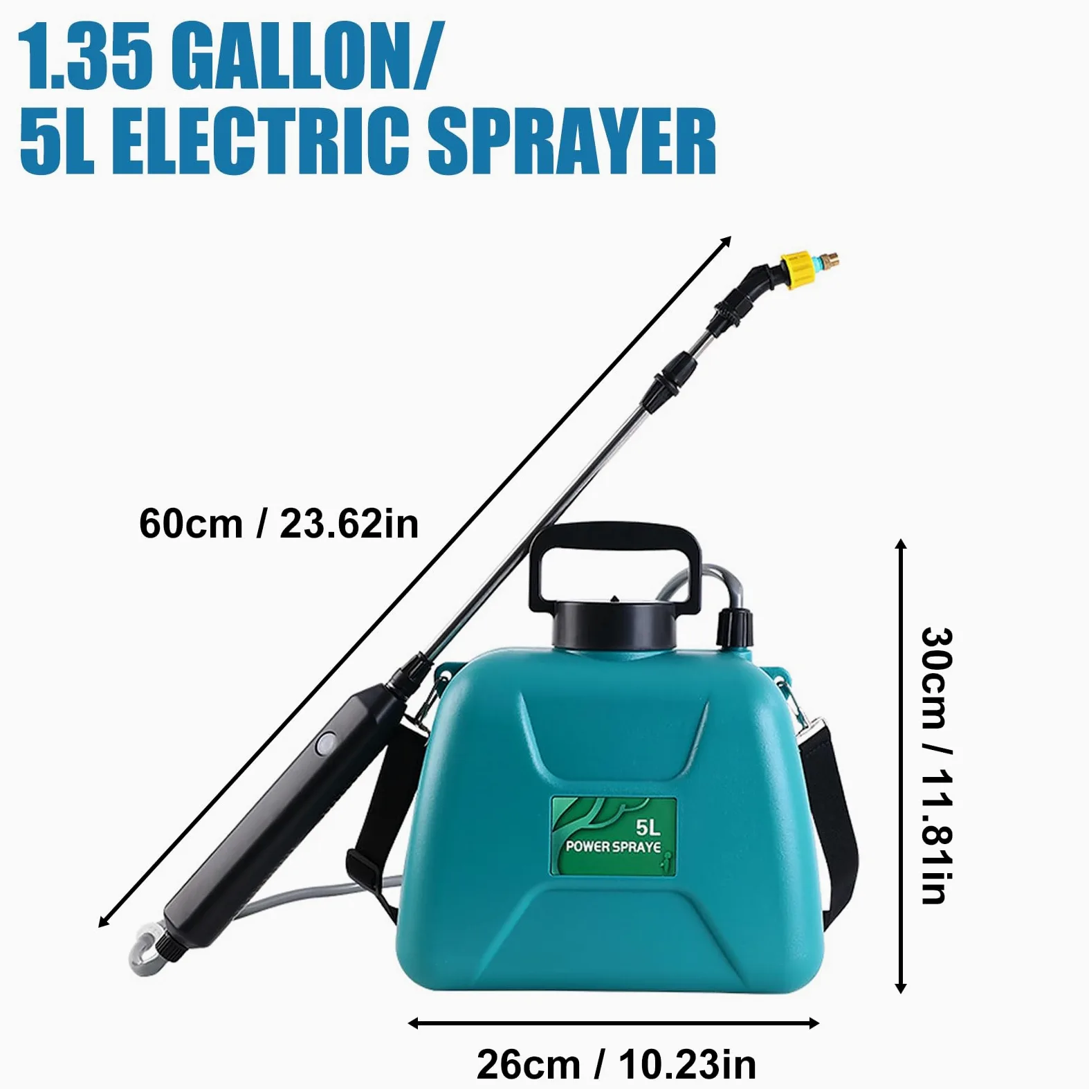 Pulvérisateur électrique pour plantes Pulvérisateur d'épaule à pression 5 l Fumigateur Sac à dos Batterie rechargeable portable pour jardin