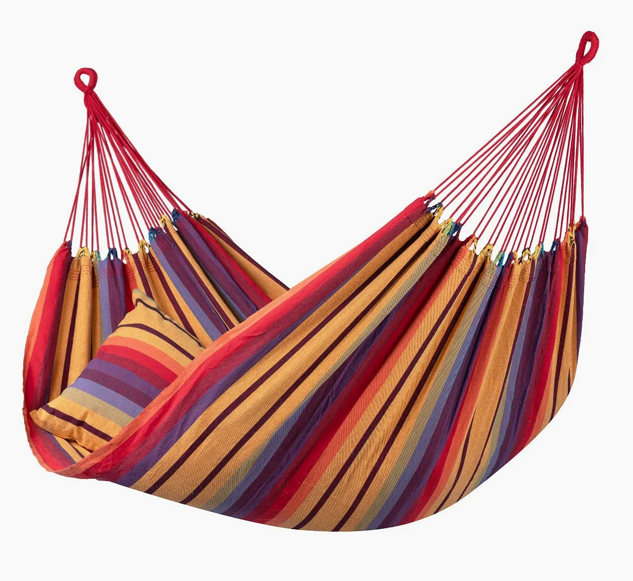 Tropilex Hamac de Jardin Exterieur 2 Places | Hamac Double 180 kg Colombien | Randonnée Camping | Fabriqué à la Main | Boheme Arc-en-Ciel 350 cm