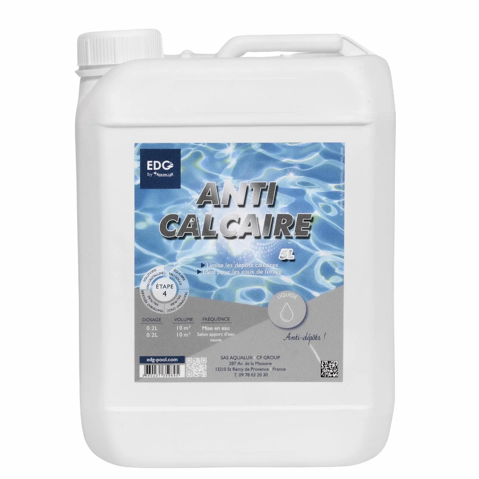 Anti-Calcaire Liquide 5L Anti-Tartre Piscine Spa Haute Performance
