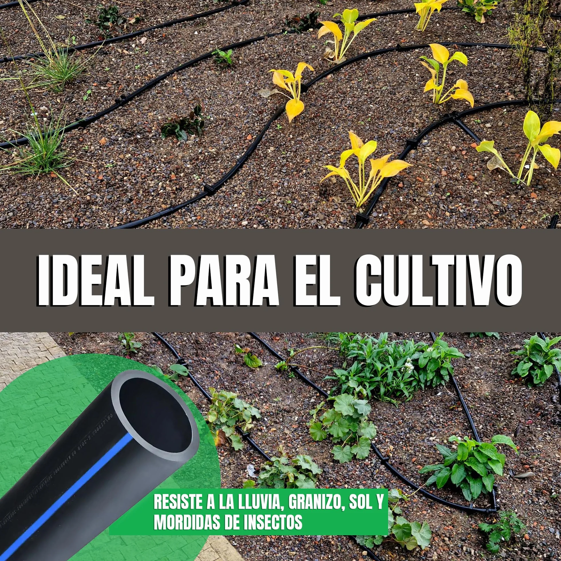 ESTO Tuyau d'irrigation 25 PN 100 mètres ⌀ 25mm, Tuyau d'eau jardin polyéthylène haute densité, Irrigation haute pression