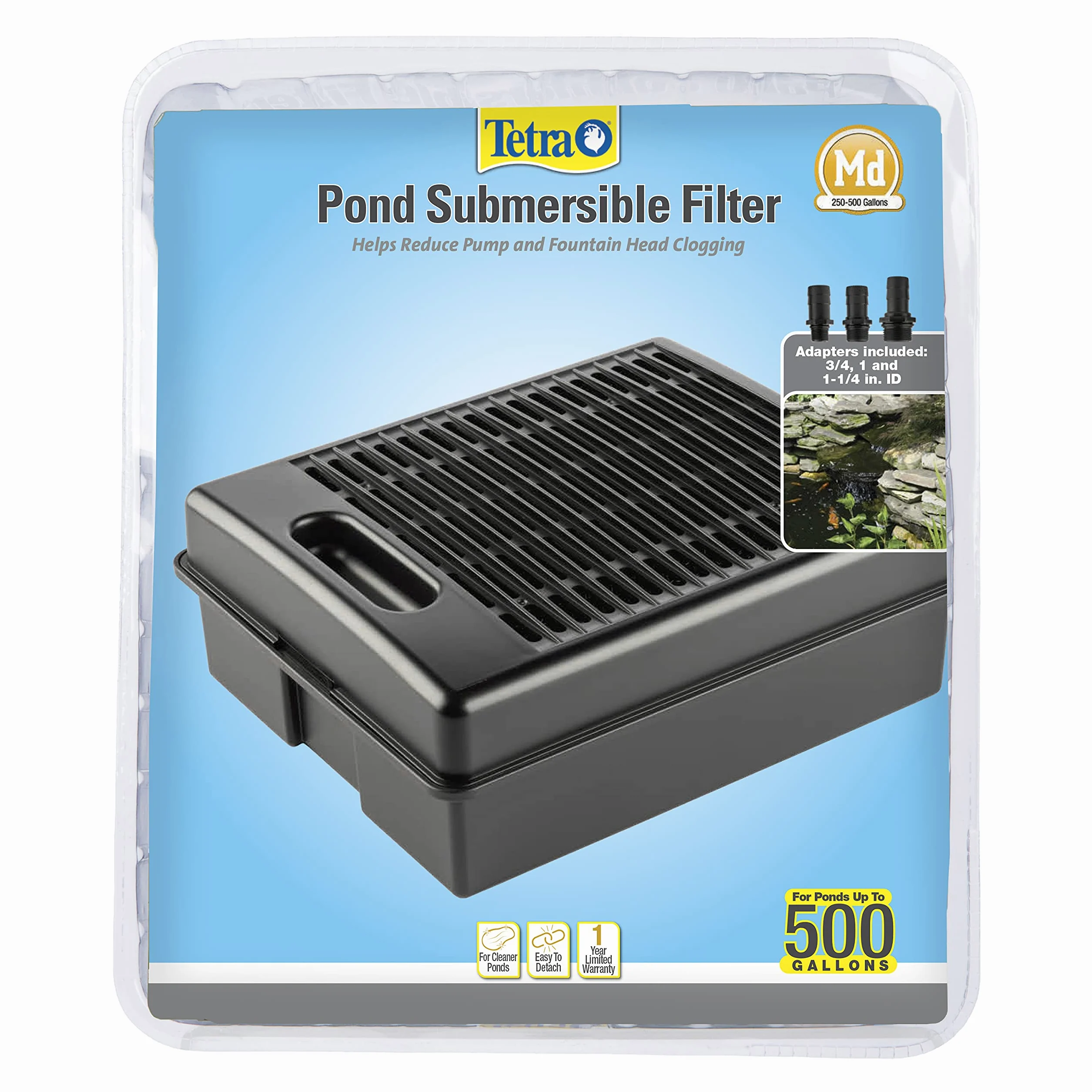 Tetra Pond Filtre Submersible à boîte Plate, pour bassins de 250 à 500 gallons