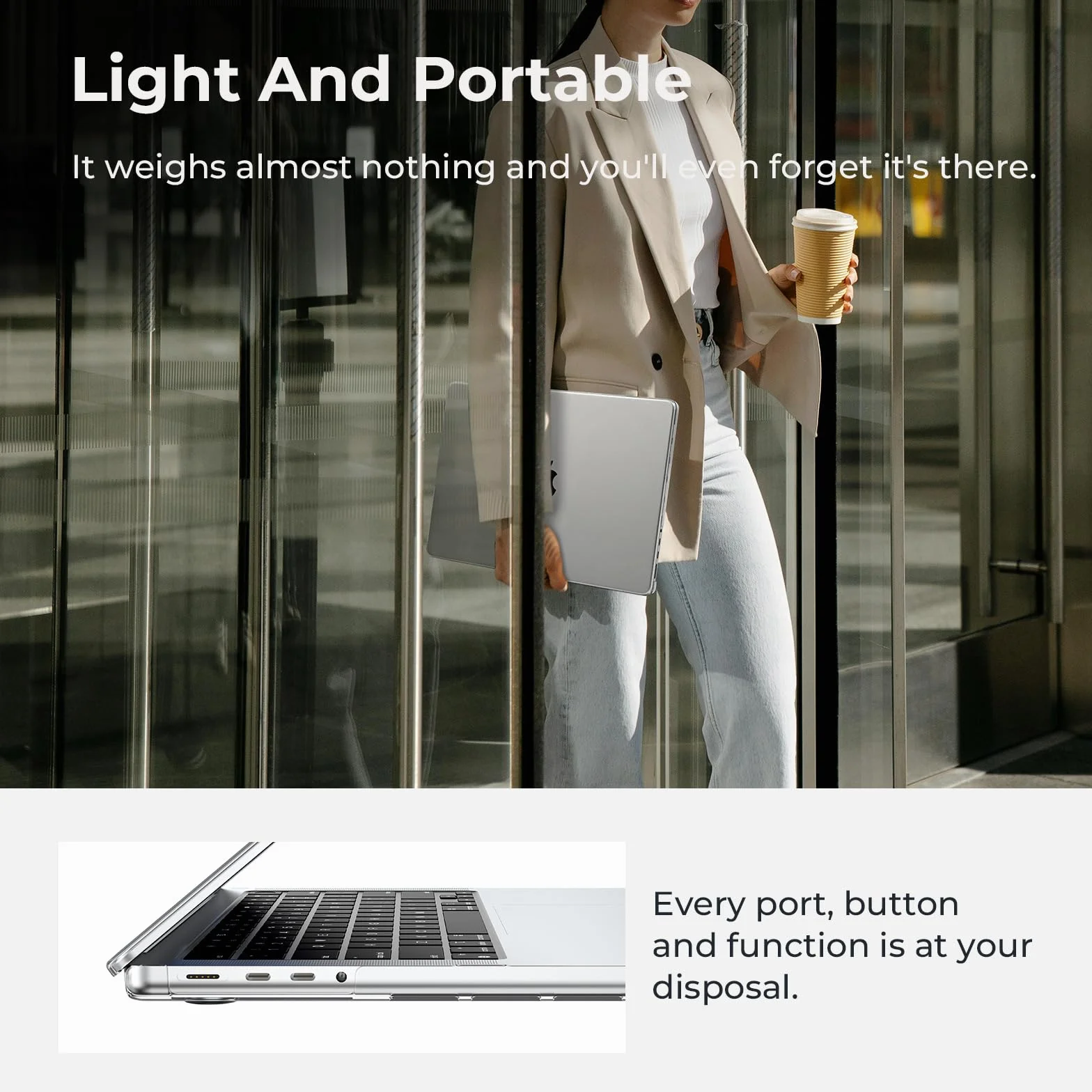EooCoo Coque Compatible avec MacBook Pro 14 Pouces Transparent Cristal M5 A3427 A3426 A3434 M4 A3112 A3185 A3401 M3 A2918 A2992 M2 A2779 M1 A2442 Étui-clavier