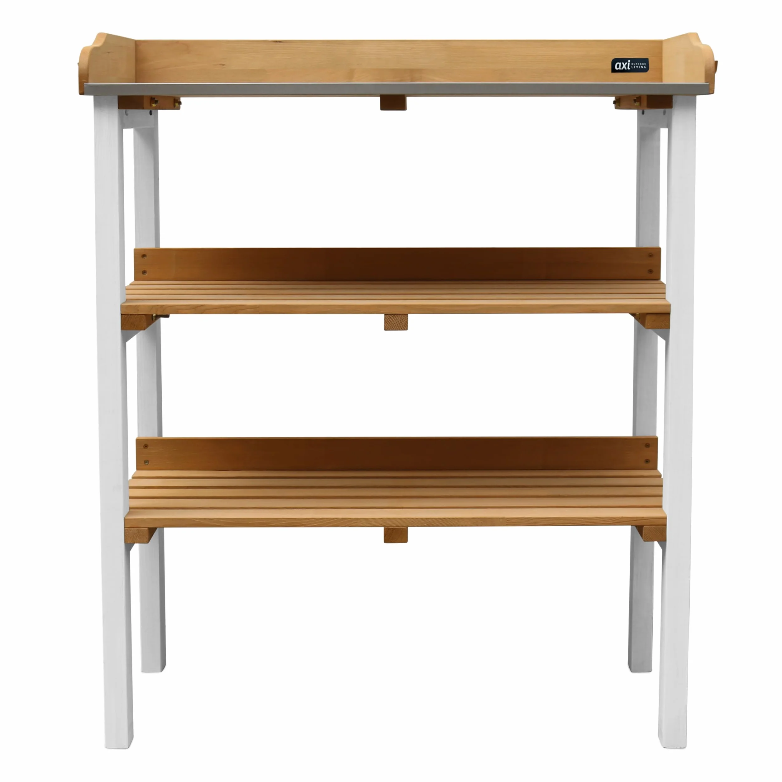 AXI Table de Rempotage avec Étagère de Rangement en Bois Marron & Blanc pour Extérieur
