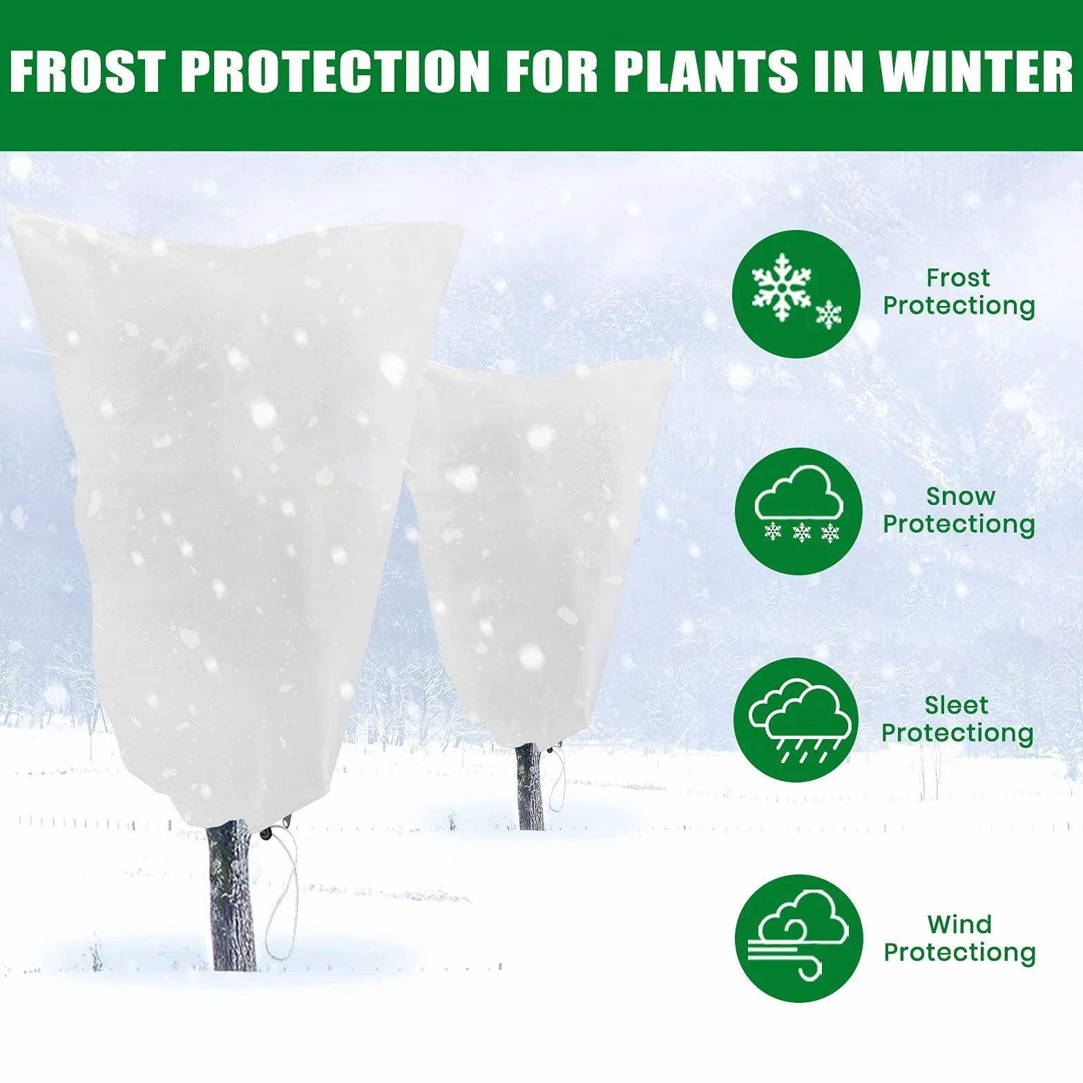 Voile Hivernage Plante Exterieur Lot de 2 Housse 80 x 120cm 60g/m² Protection Arbustes