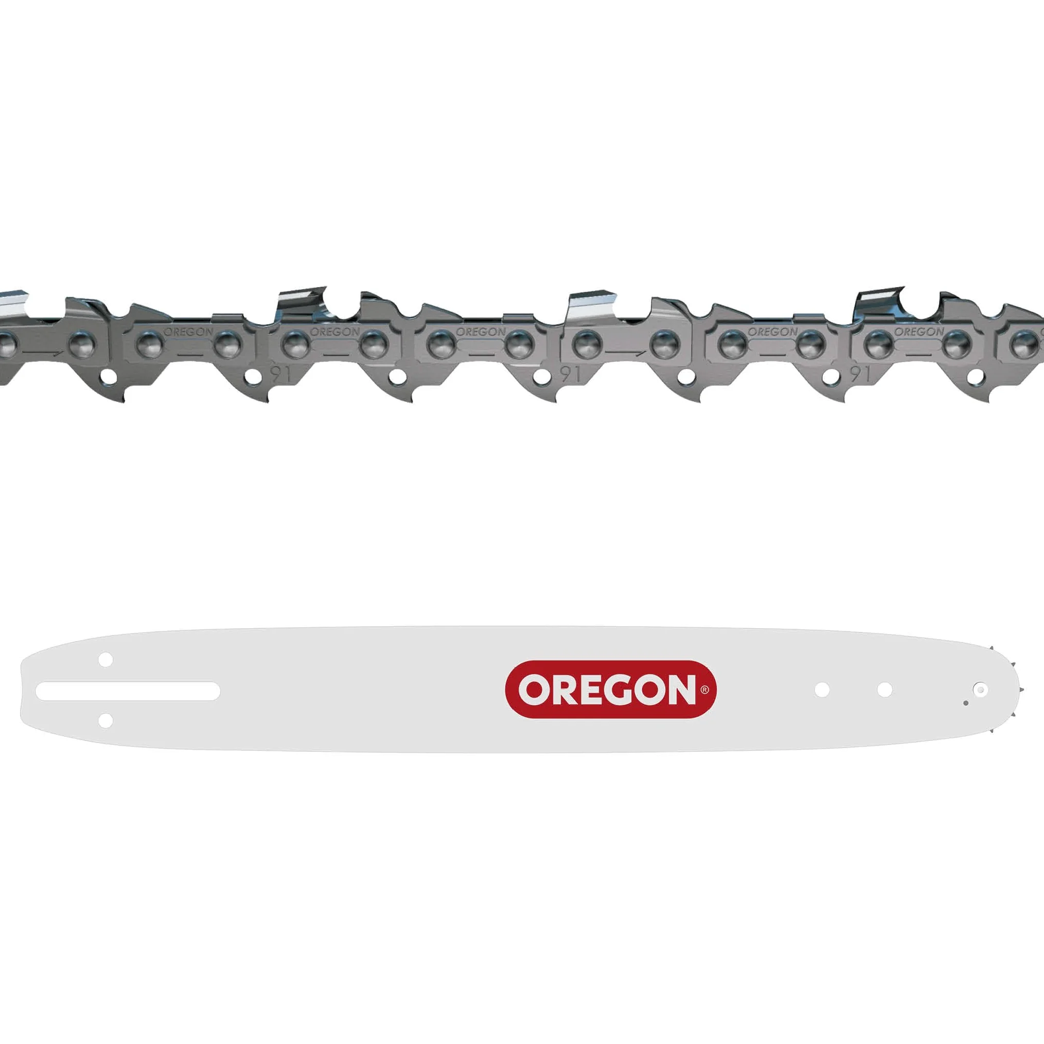 Oregon Chaîne et Guide de Tronçonneuse - Chaîne 3/8" Low Profile, 0.43 pouces (1.1mm), 52 maillons avec Guide A041 de 35cm, compatible avec Bosch, Makita, Dolmar, Einhell, Ryobi, Worx et autres