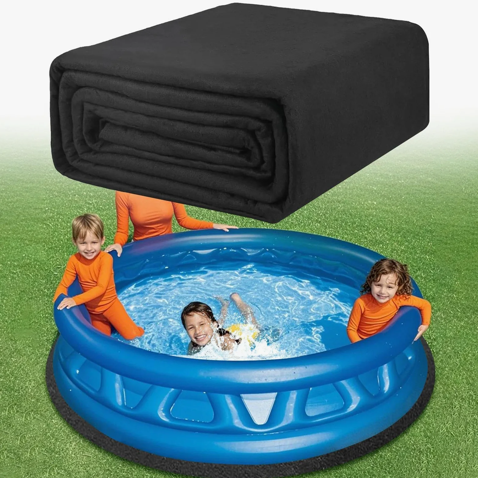 Générique Tapis De Sol pour Piscine - Revêtement De Piscine Rond | Tapis De Piscine Ronds D'extérieur | Antidérapant Pliable Absorbant l'eau Tapis De Revêtement De Sol De Piscines pour Ponction