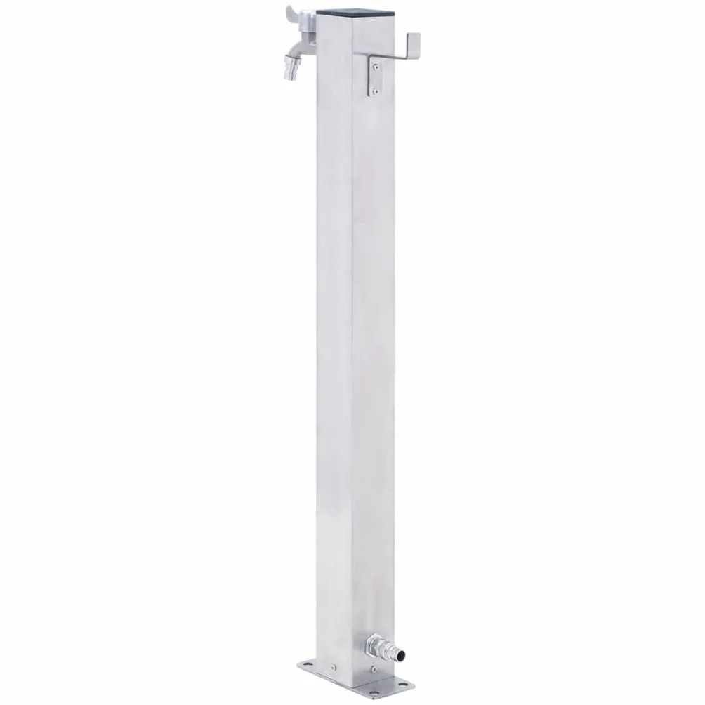 Colonne à eau de Jardin 100 cm acier inoxydable carré pour Arroser Fleurs Laver Mains