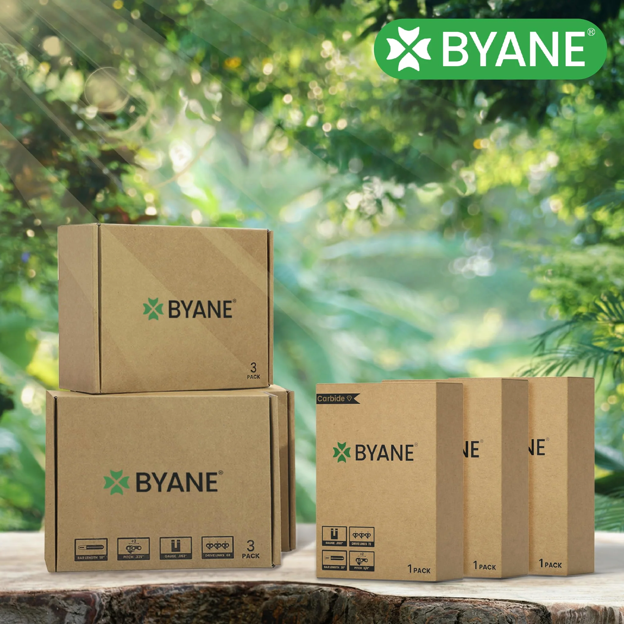 BYANE Chaîne carbure tronçonneuse 40 cm 3/8" LP 1,3 mm 55 maillons | Compatible avec STIHL 021, MS170, MS180, MS 210, MS 211, MS 220 et autres modèles