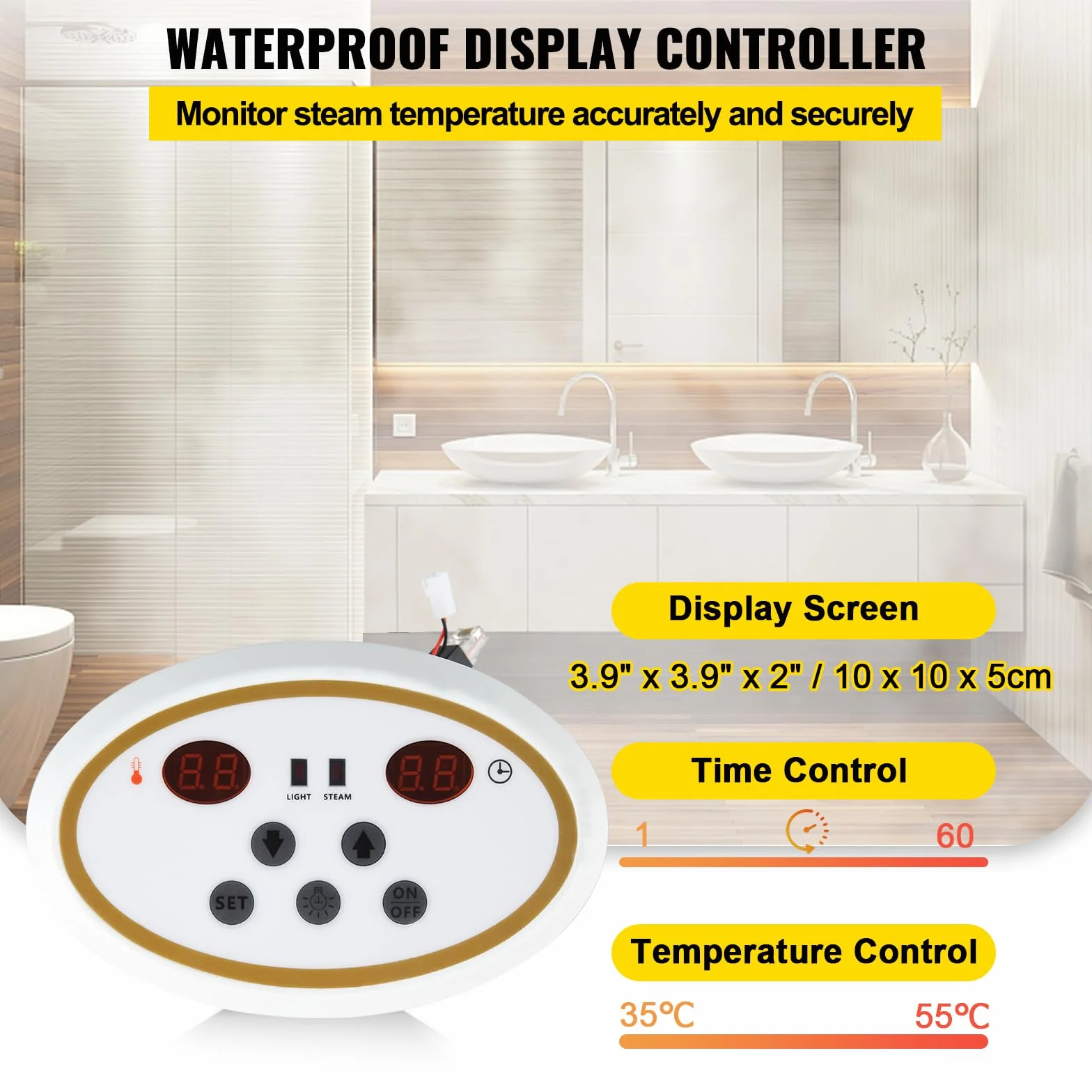 Générateur de Vapeur Sauna 9 KW 220 V 8,5-11,3 m³ 35 ℃-55 ℃ LT-90
