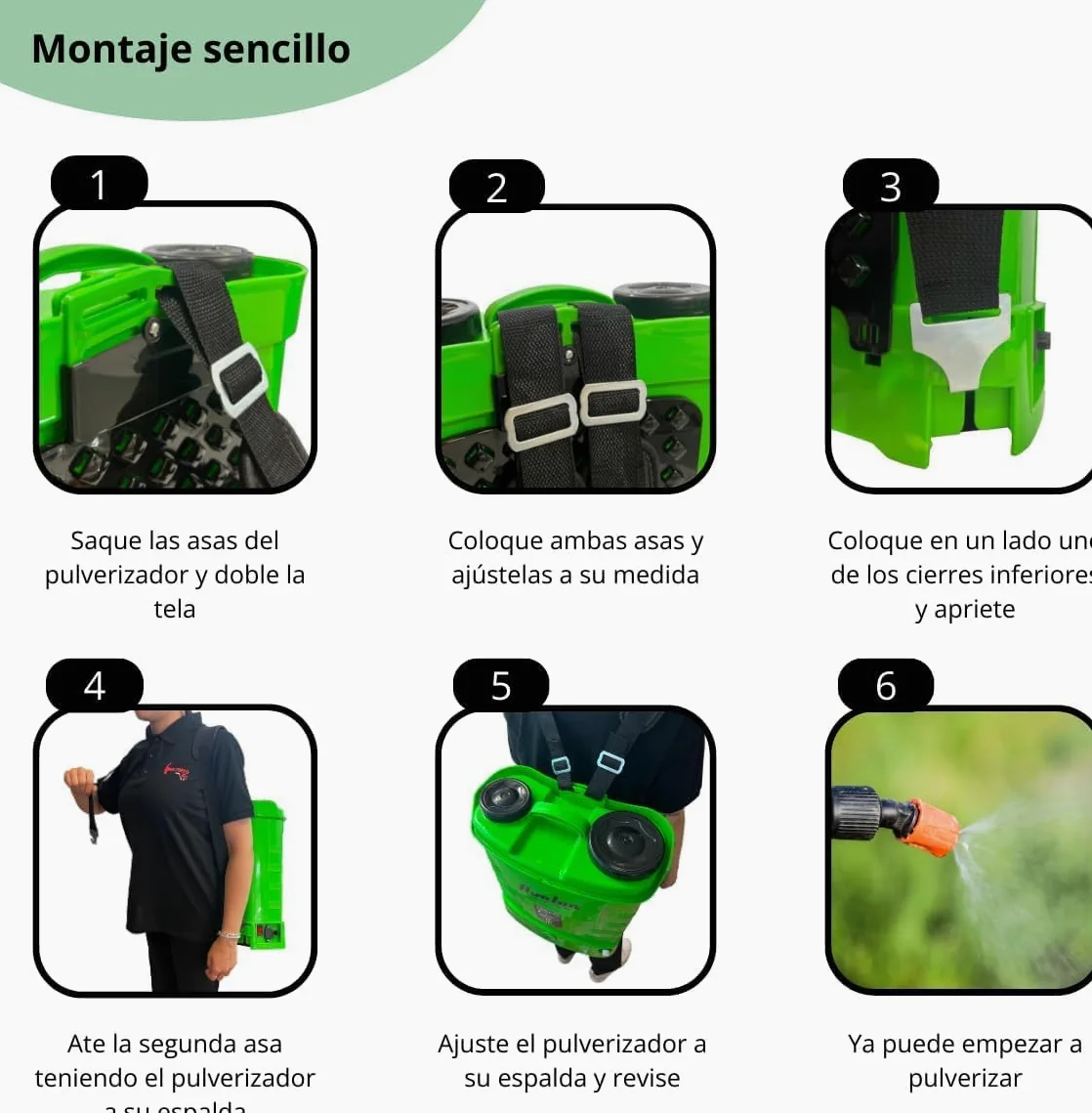 Avalon - Pulvérisateur à dos à pression à 1 lance avec batterie rechargeable et pompe de rechange, réservoir 16 l, lances inox vert
