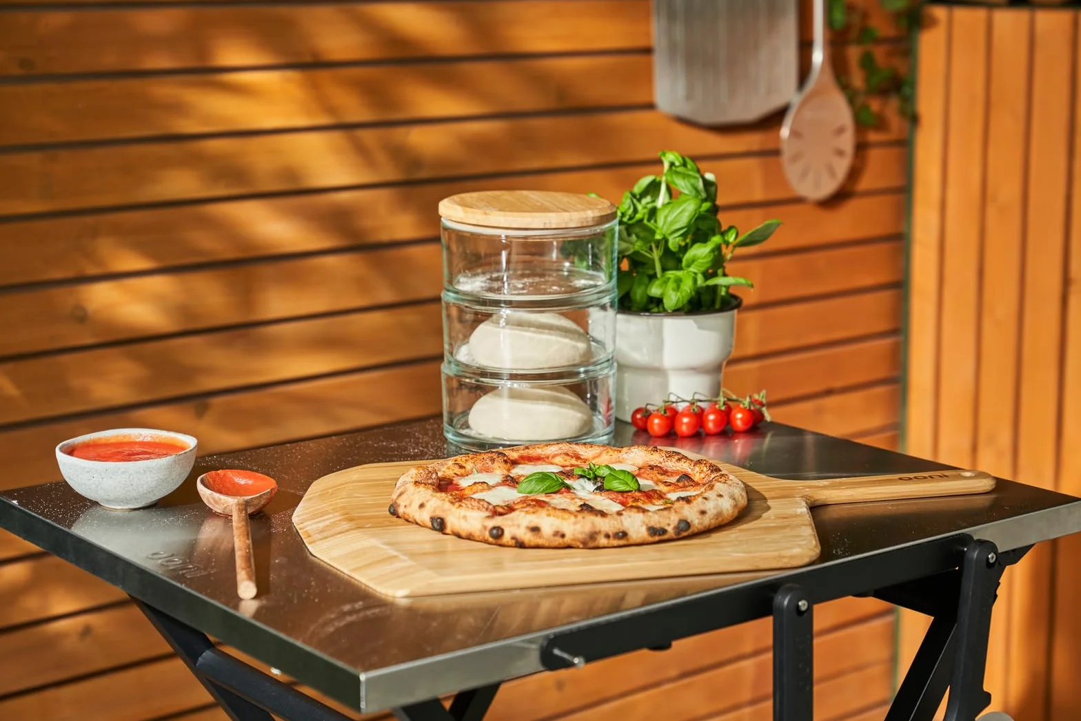 Ooni Table Pliante Extérieure Compatible 12″ & 16″ Four à Pizza Surface Acier INOX Chariot Jardin