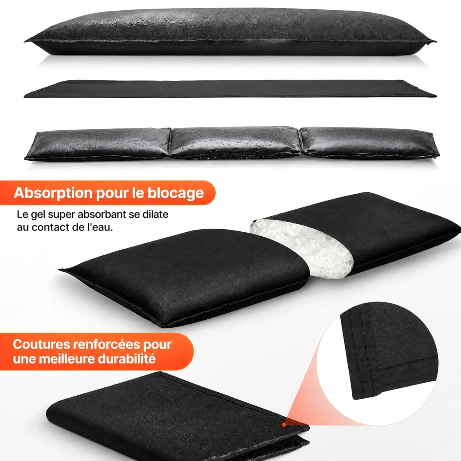 Lot de 6 Sacs absorbants réutilisables pour Porte, sous-Sol, Garage et Maison