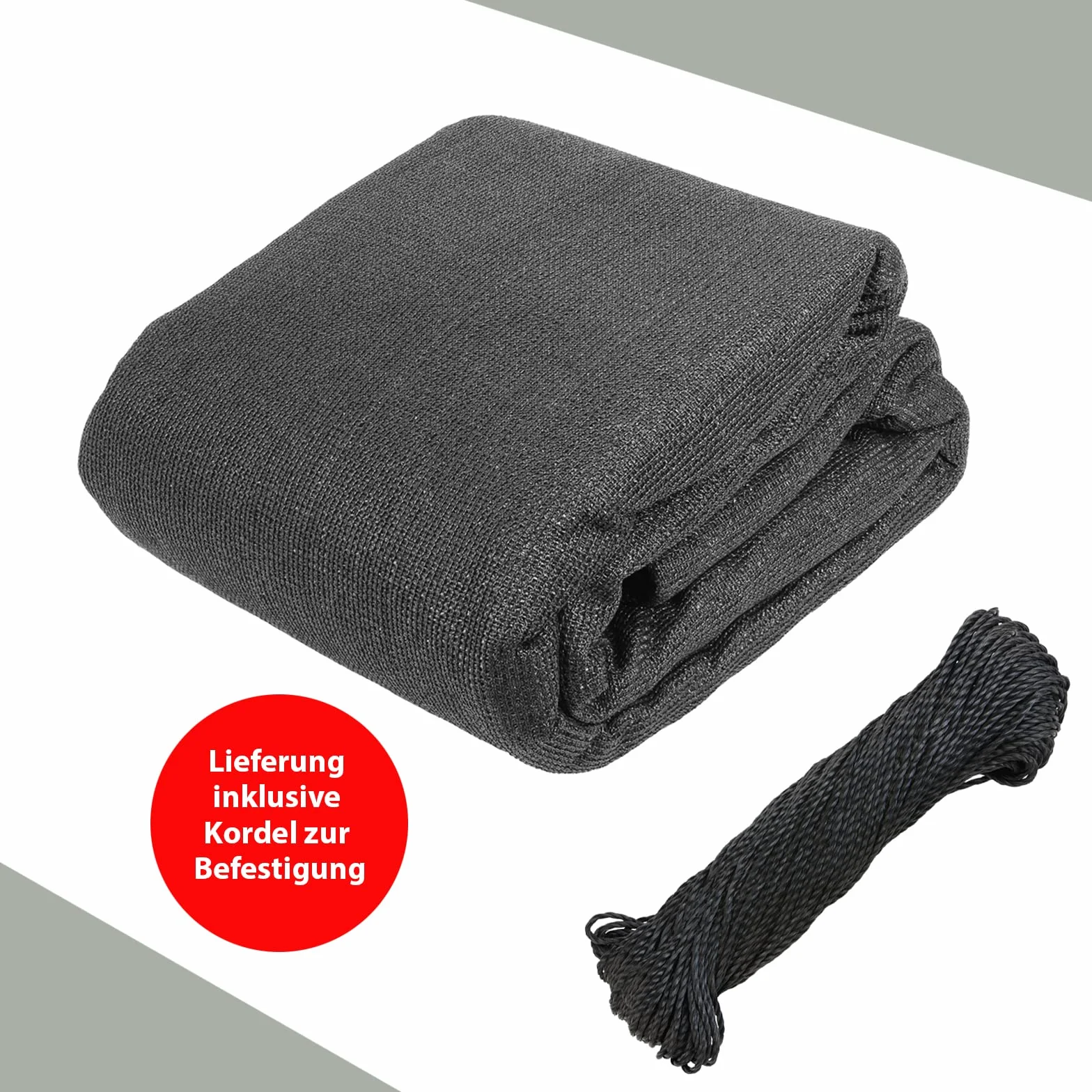 BB Sport Brise Vue Pare-Vue 150 g/m² 1.2m x 5m Gris Cordelette Nylon