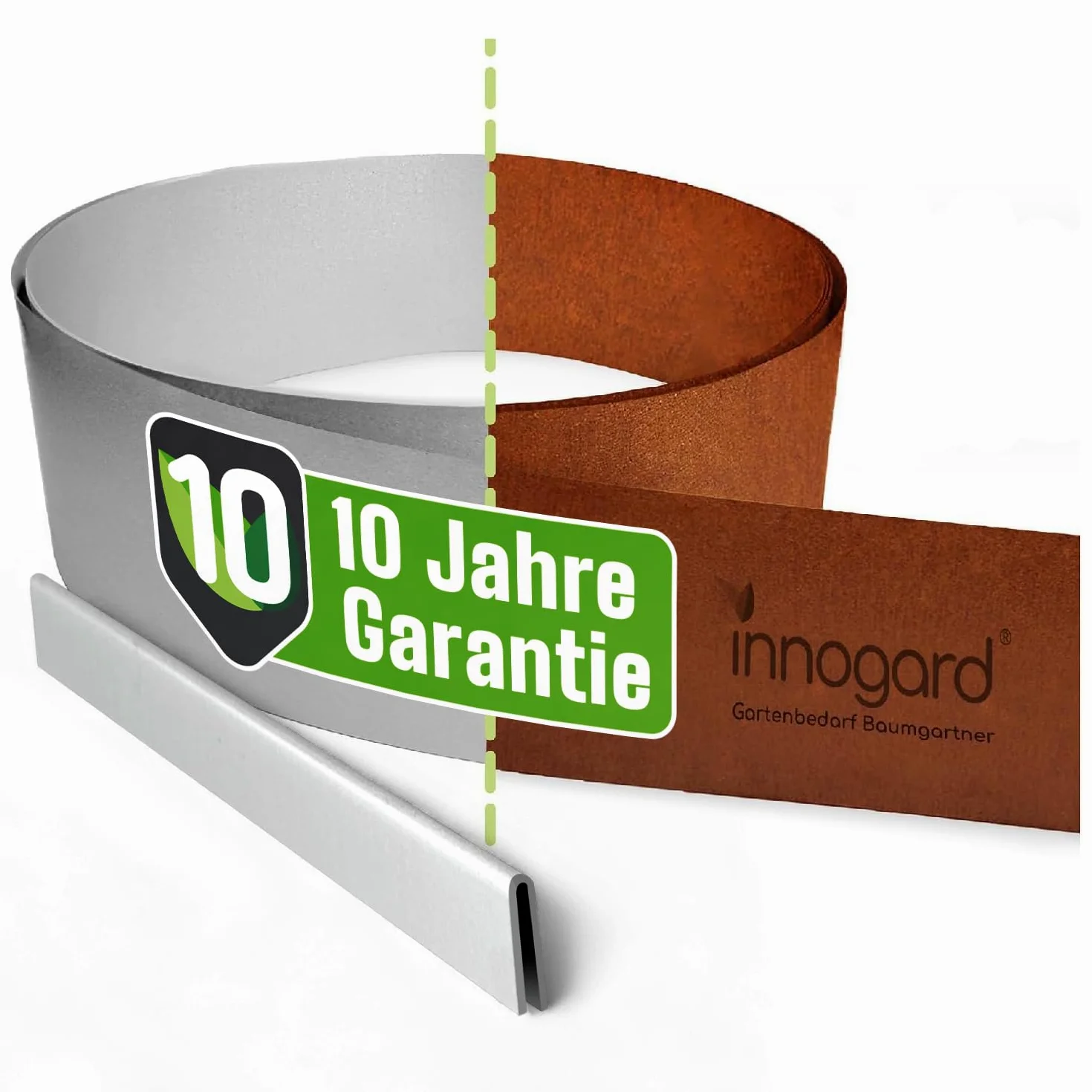 innogard Bordure de Gazon en Acier Corten épaisseur 1mm - 5m x 20cm | Bande de bordure pour pelouse, délimitation et bordure de parterres, bordure de parterre souple