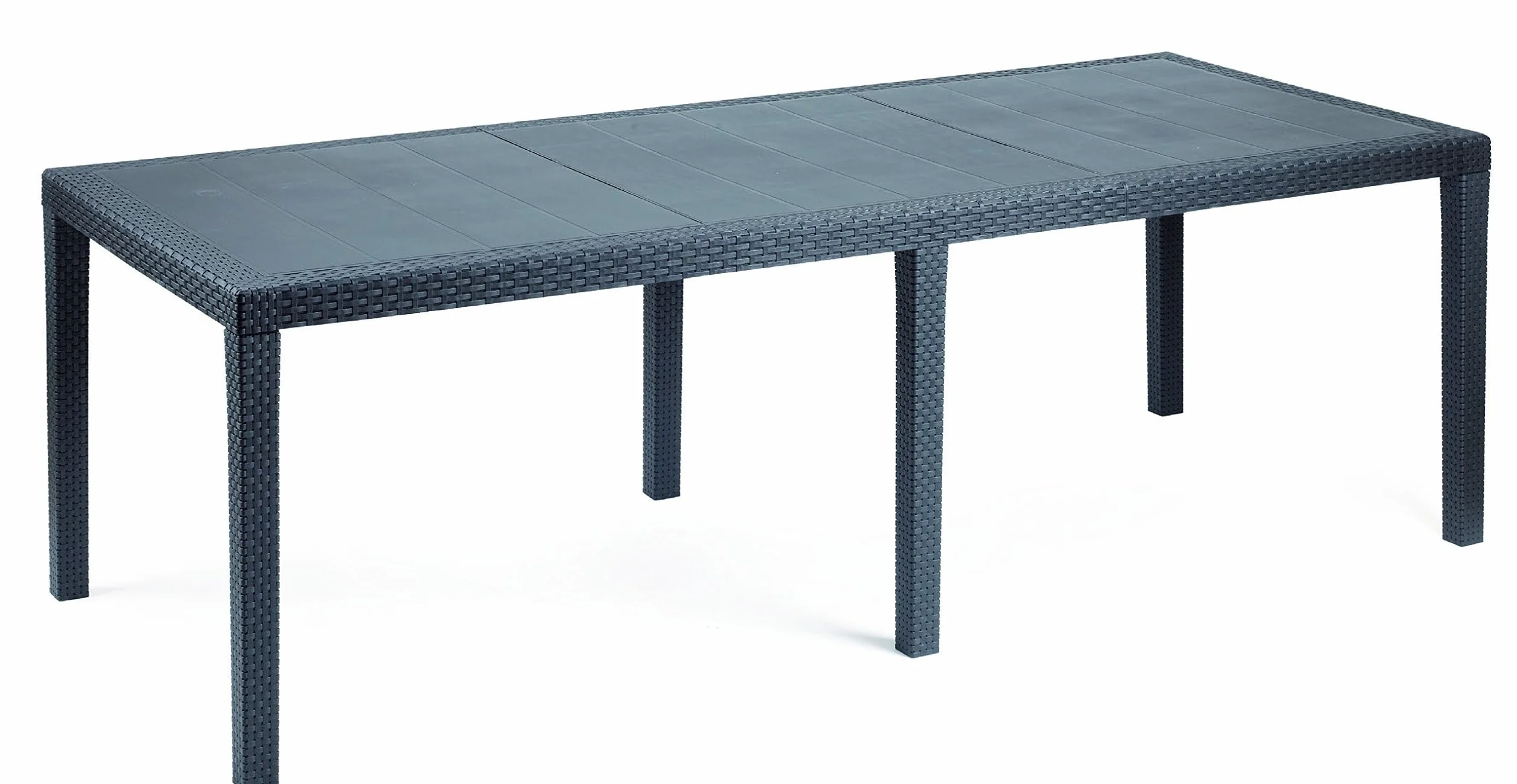 Dmora Table d'extérieur Roma extensible effet rotin 150/220x90x72 cm Anthracite