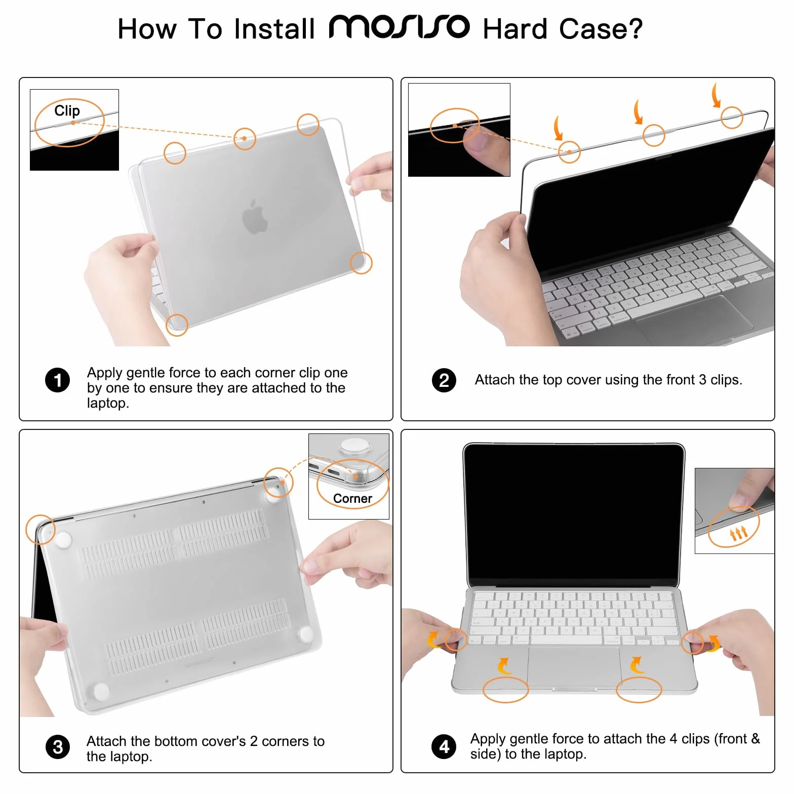 MOSISO Coque Compatible MacBook Neo 13 Pouces 2026 A3404 Puce A18 Pro Rigide Protectrice Antirays Cristal Clair