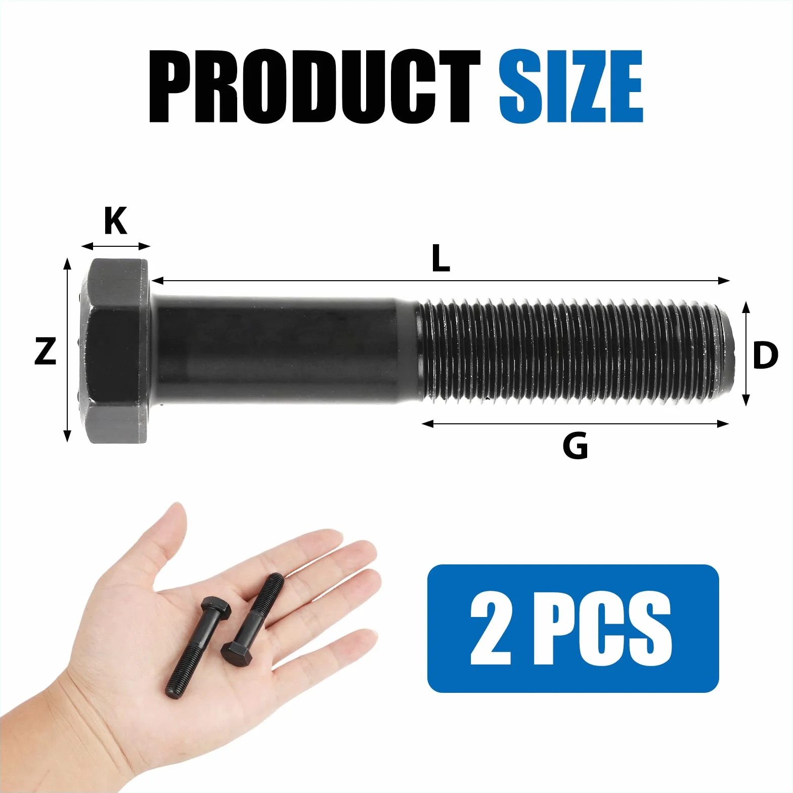 Boulon de Lame Ø9,5mm (3/8" 24 UNF) Longueur 51mm Castelgarden Snapper Stiga Honda Mac Allister