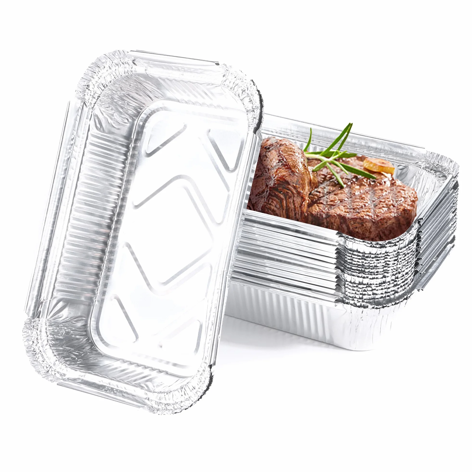 Barquettes Aluminium 650 ml 19 x 14 x 4 cm Plats Alu Jetables pour Four Barbecue