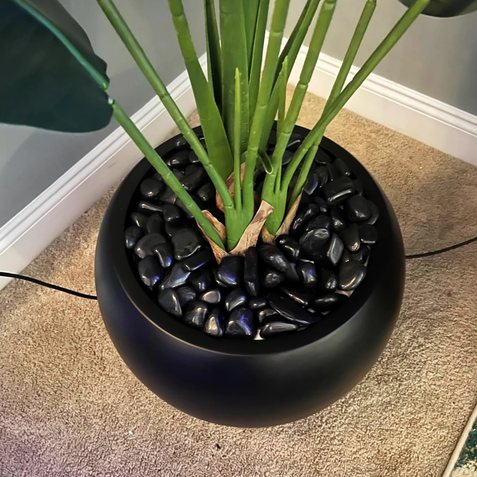 4,5 kg de pierres décoratives noires, 20-40 mm, galets polis naturels, pierres de jardin pour aménagement paysager, aquarium, pot de fleurs, décoration d'intérieur