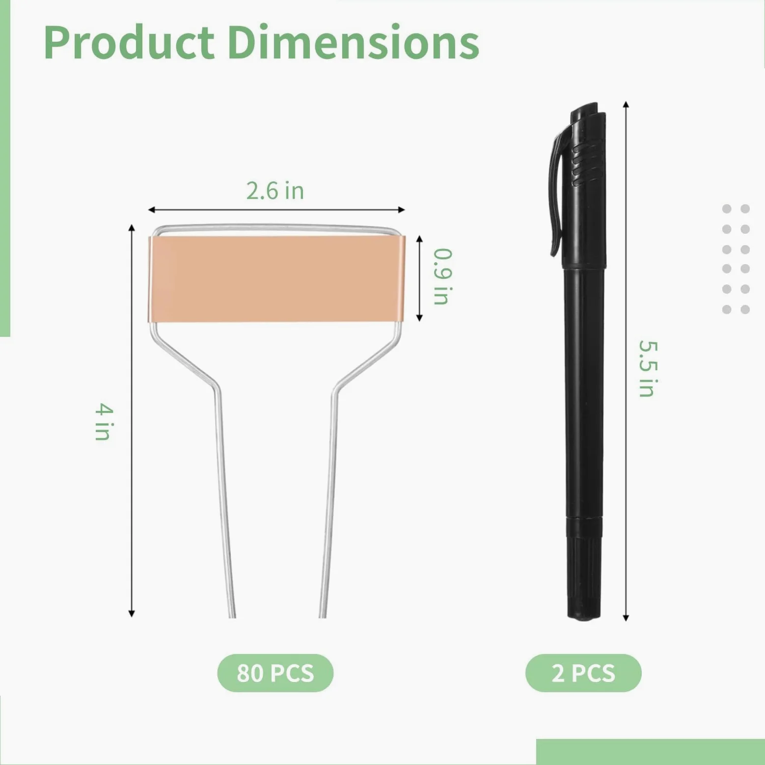 Lot de 80 étiquettes de jardin en cuivre de 10,2 cm avec double piquets en aluminium et 2 marqueurs pour une utilisation en intérieur et en extérieur