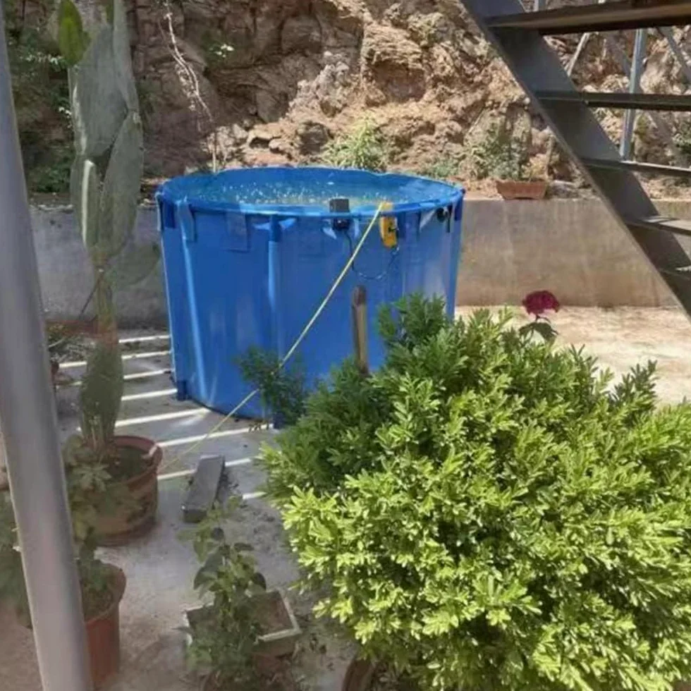 Bassin à poissons circulaire hors sol avec support, comprend une vanne de vidange, parfait pour le jardin, la piscine ou la ferme, installation durable et simple