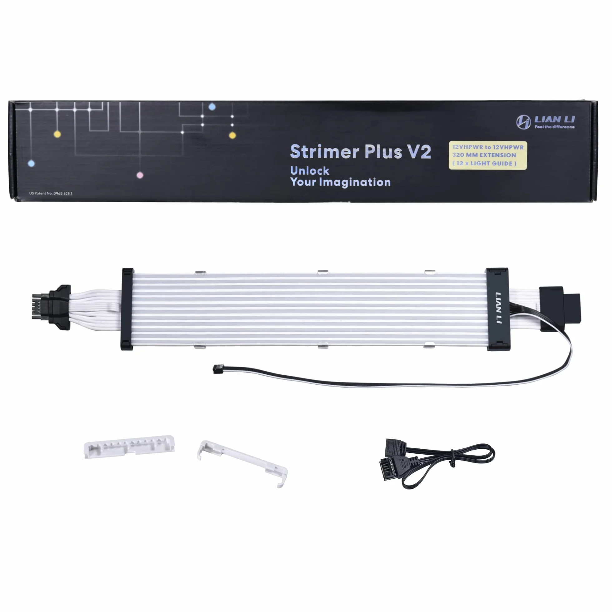 Lian Li Strimer Plus V2 12VHPWR Verlängerung 320 mm 16 broches 12 LED