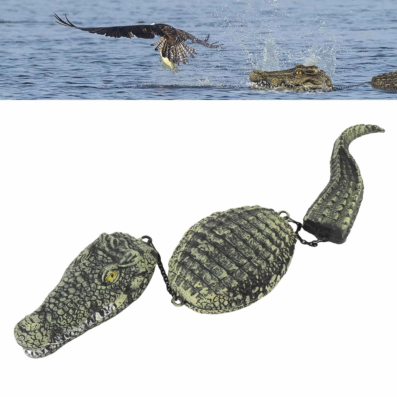Leurre D'alligator Flottant Réaliste en Plastique 32,9 Pouces pour Décoration D'étang de Jardin