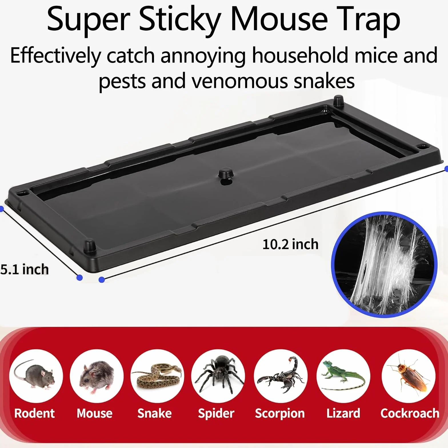 Piege a Souris Piege a Rat Colle, Plaques de Glue Anti Rongeur, 10 Pieces