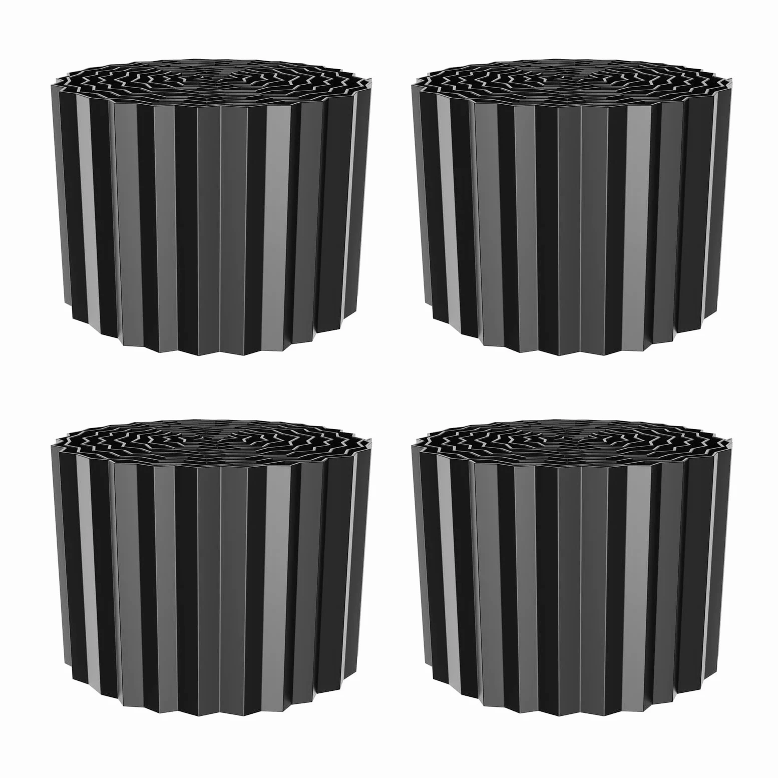 Lot de 4 Bordures de Jardin Métal Ondulé 6m×20cm, Acier Galvanisé Antirouille Flexible, Bordure Paysagère pour Parterres Pelouses Allées
