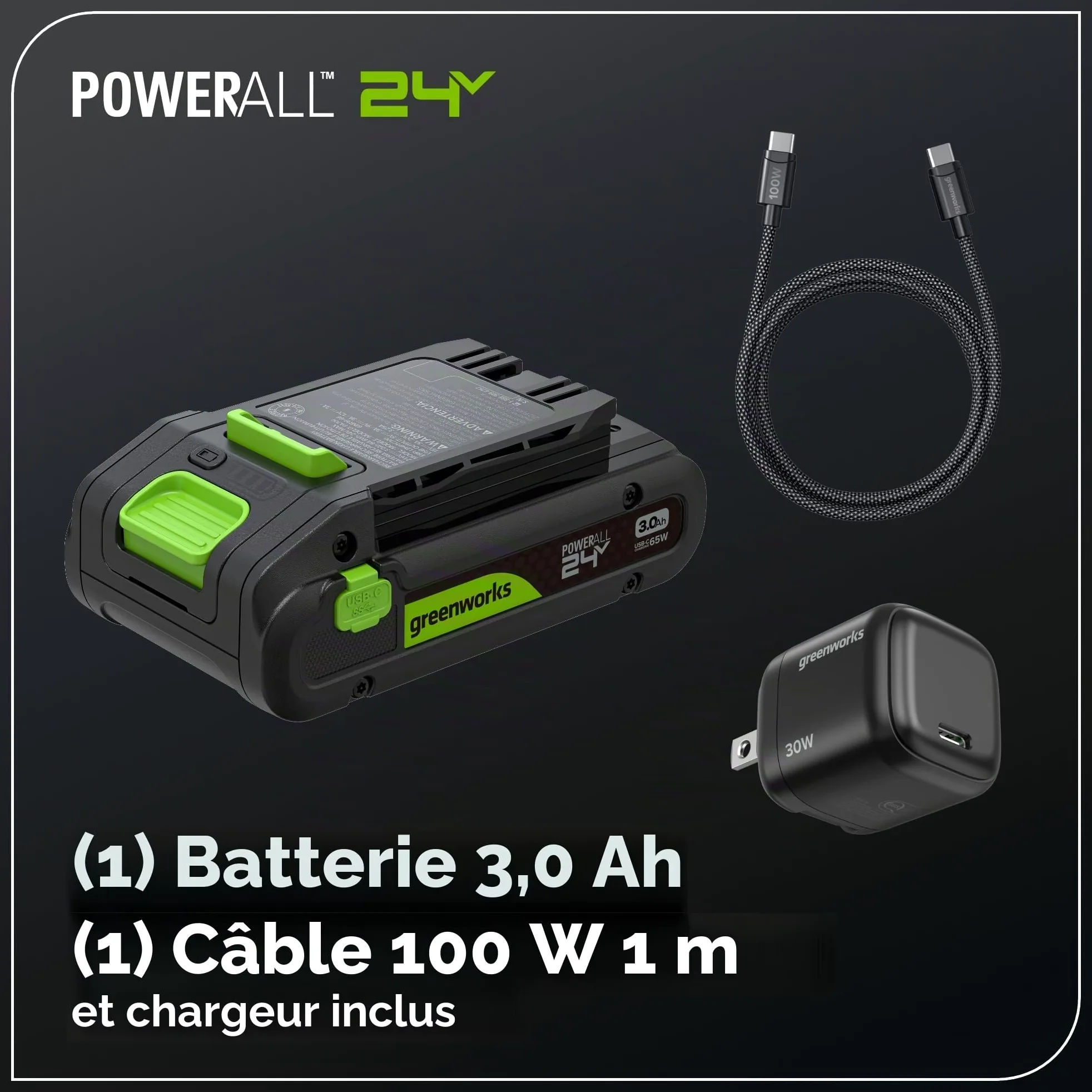 Greenworks 24V Souffleur sans Fil avec Batterie 4Ah & Chargeur Rapide 65W PD, 209km/h 7,65m³/Min Souffleur Électrique Puissant pour Jardin, Terrasse & Voiture, Vitesse Variable BL1002HA1