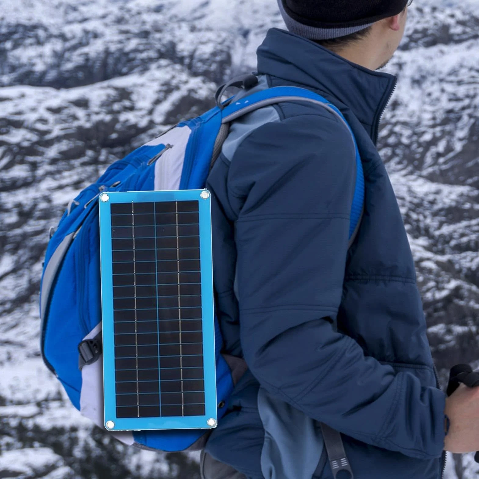 Chauffage à panneau solaire 30 W pour serre portable avec boîtier à piles et sortie USB