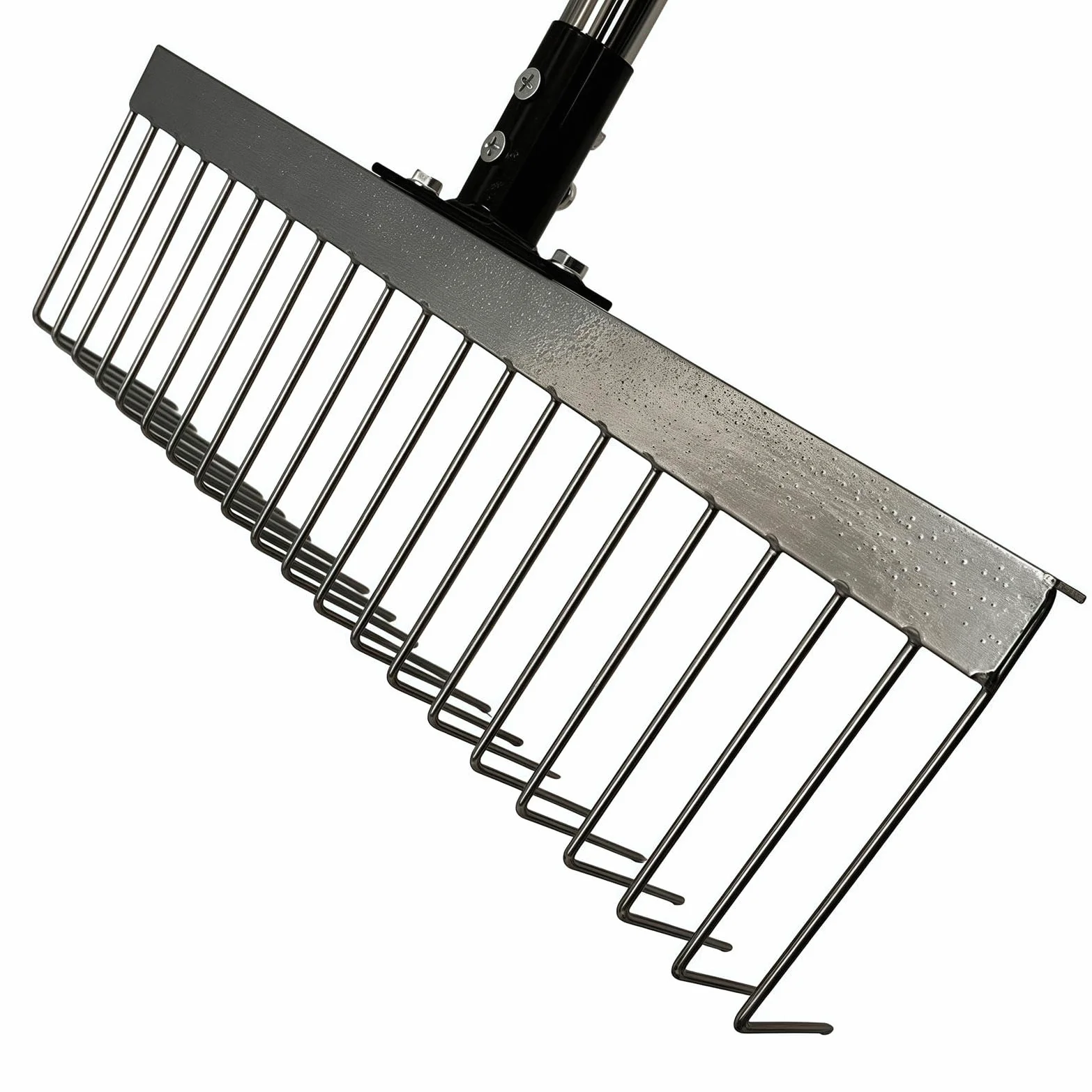Râteau Feuilles Jardin 21 Dents Lames Acier Alliage Manche Ergonomique Amovible Polyvalent Ramassage Feuilles Herbe Débris Convient Jardin Ferme, 125 Cm 3 Sections