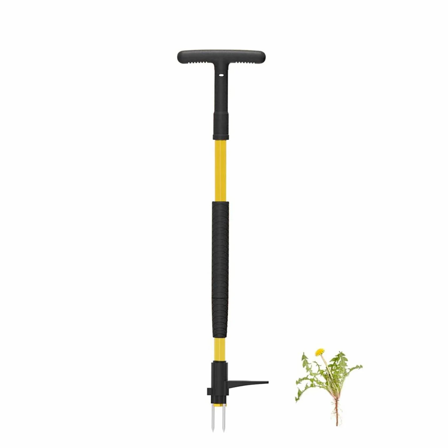 Désherbeur amovible avec griffes rotatives en acier inoxydable pour enlever les racines. Design ergonomique