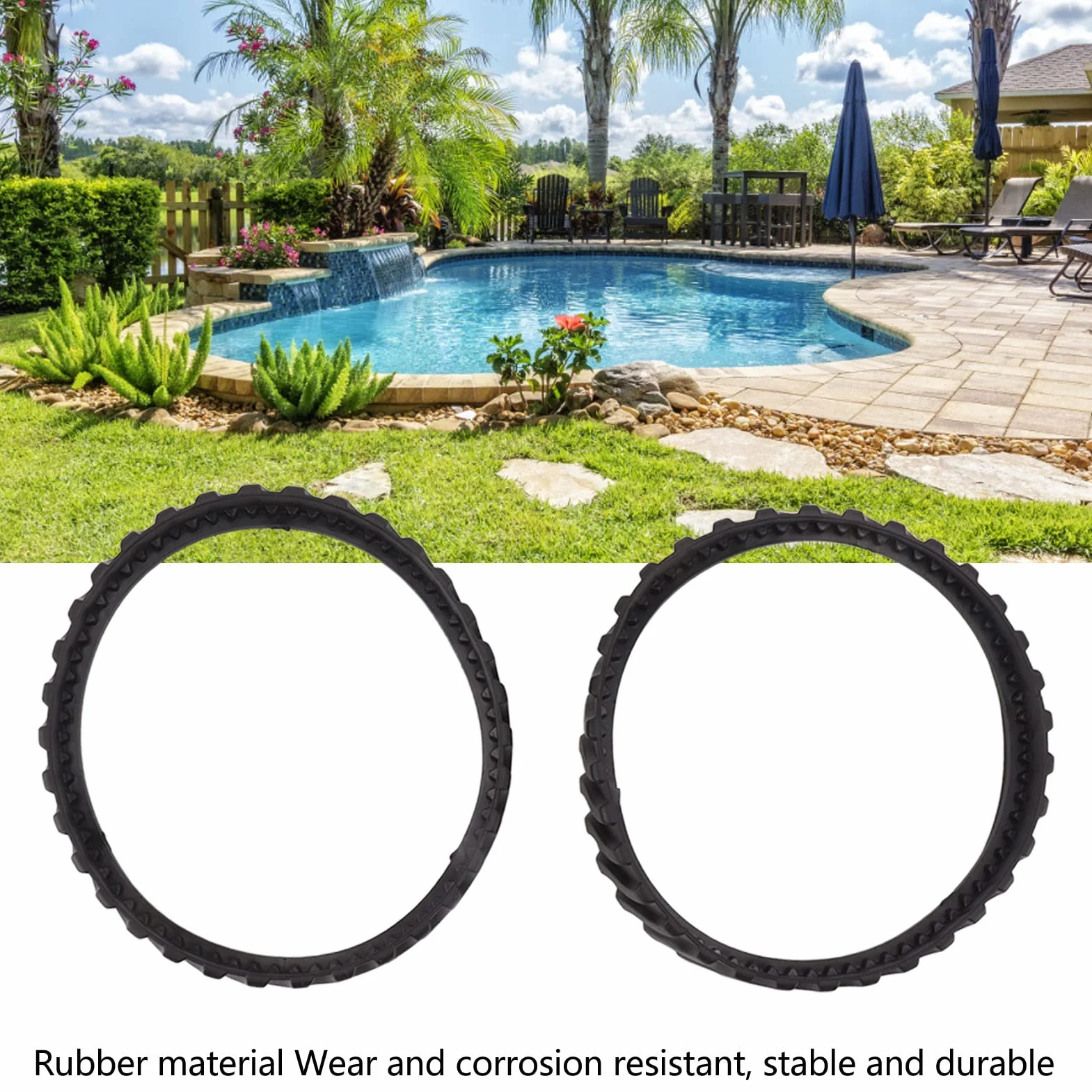Chenilles de Rechange pour Nettoyeur de Piscine Zodiac MX6 MX8, 2 Pièces en Caoutchouc