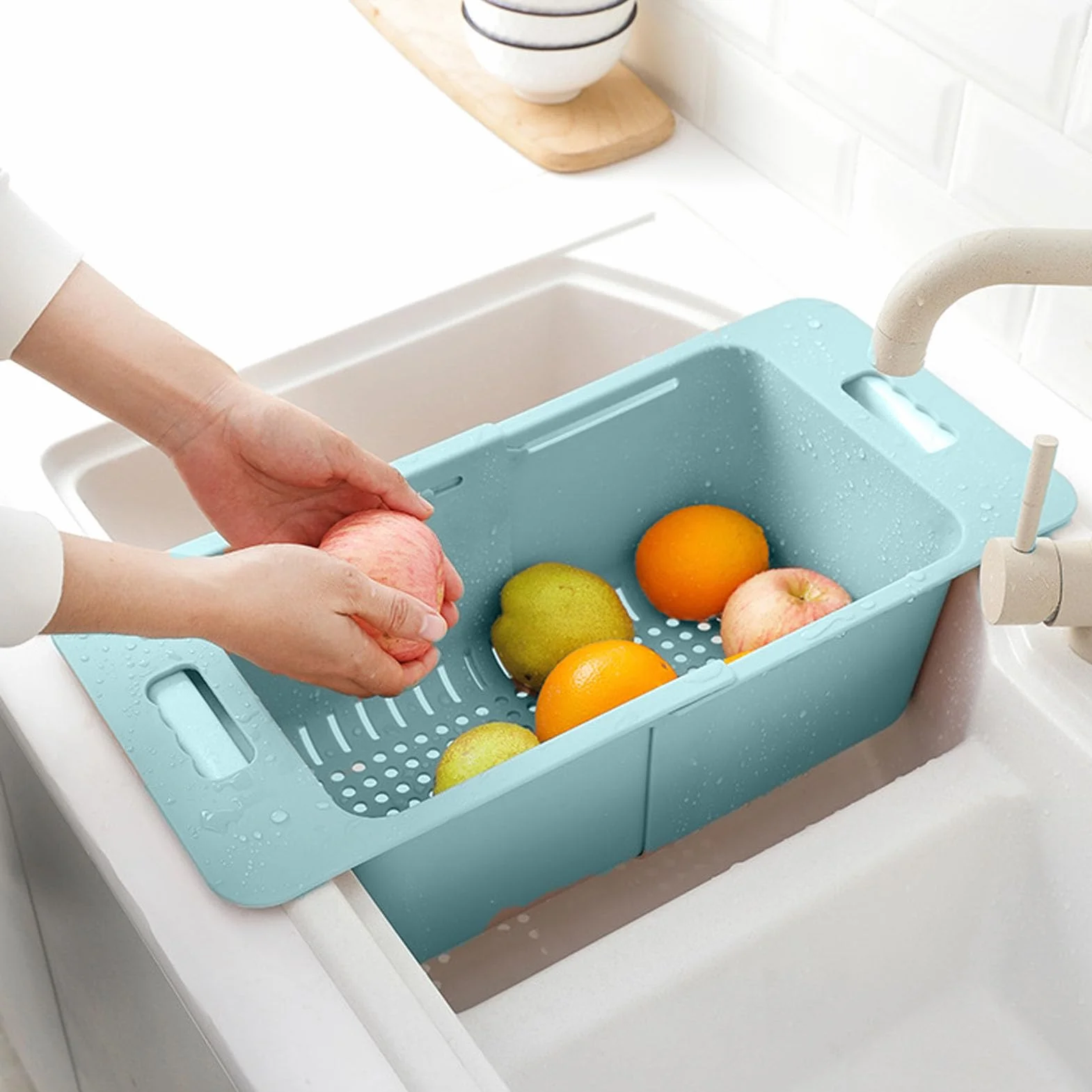 Bac de Congélation Réglable 40-52 cm Capacité 15-25 kg avec Drainage PP pour Congélateur Réfrigérateur