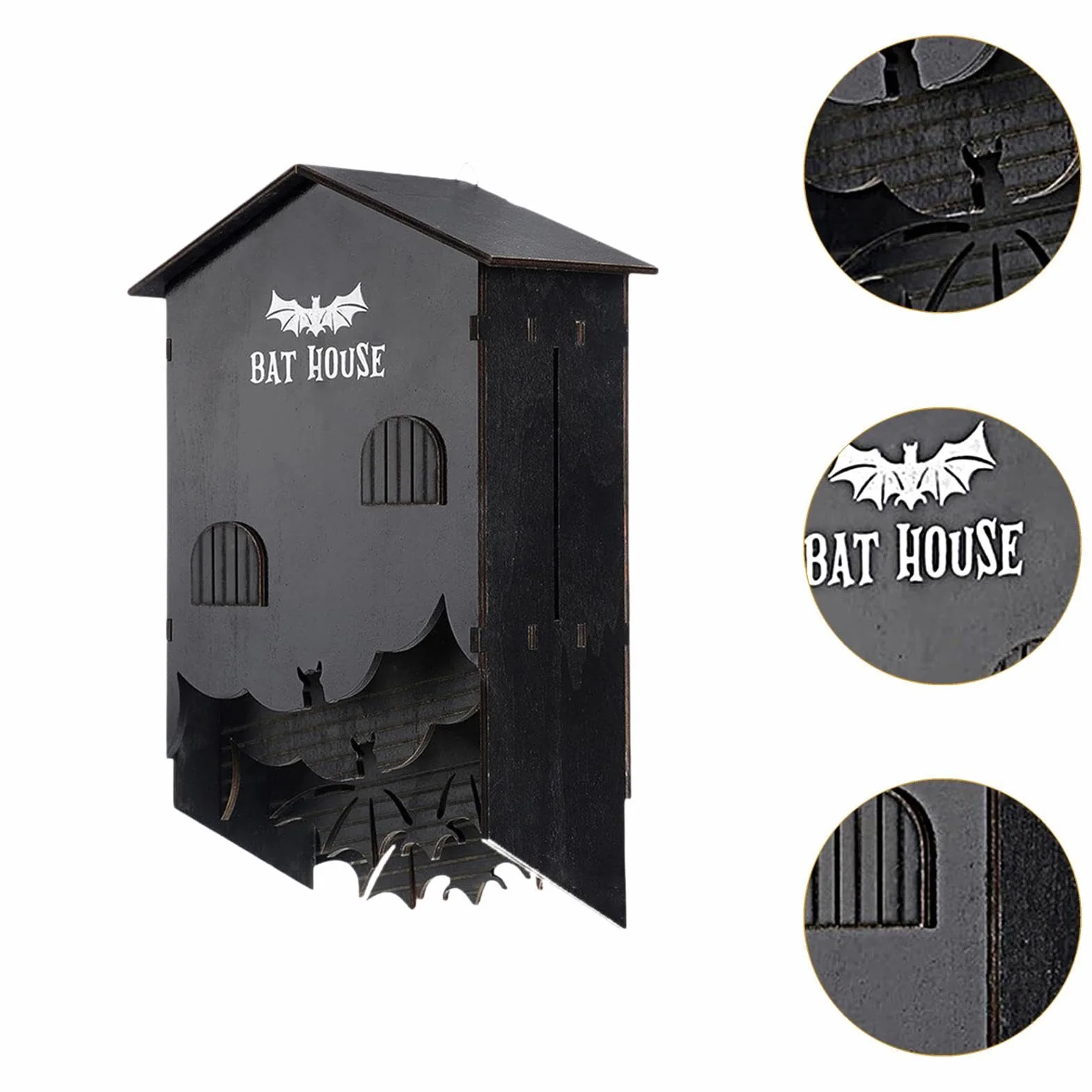 Boîte de Chauves-Souris en Bois House Three Chamber Suspendu Extérieur