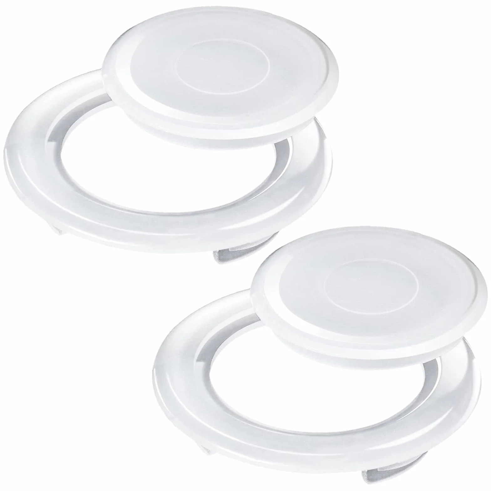 Amazleer Lot de 2 inserts de table de parasol 5,1 cm avec capuchon anneau standard blanc 42 mm-65 mm
