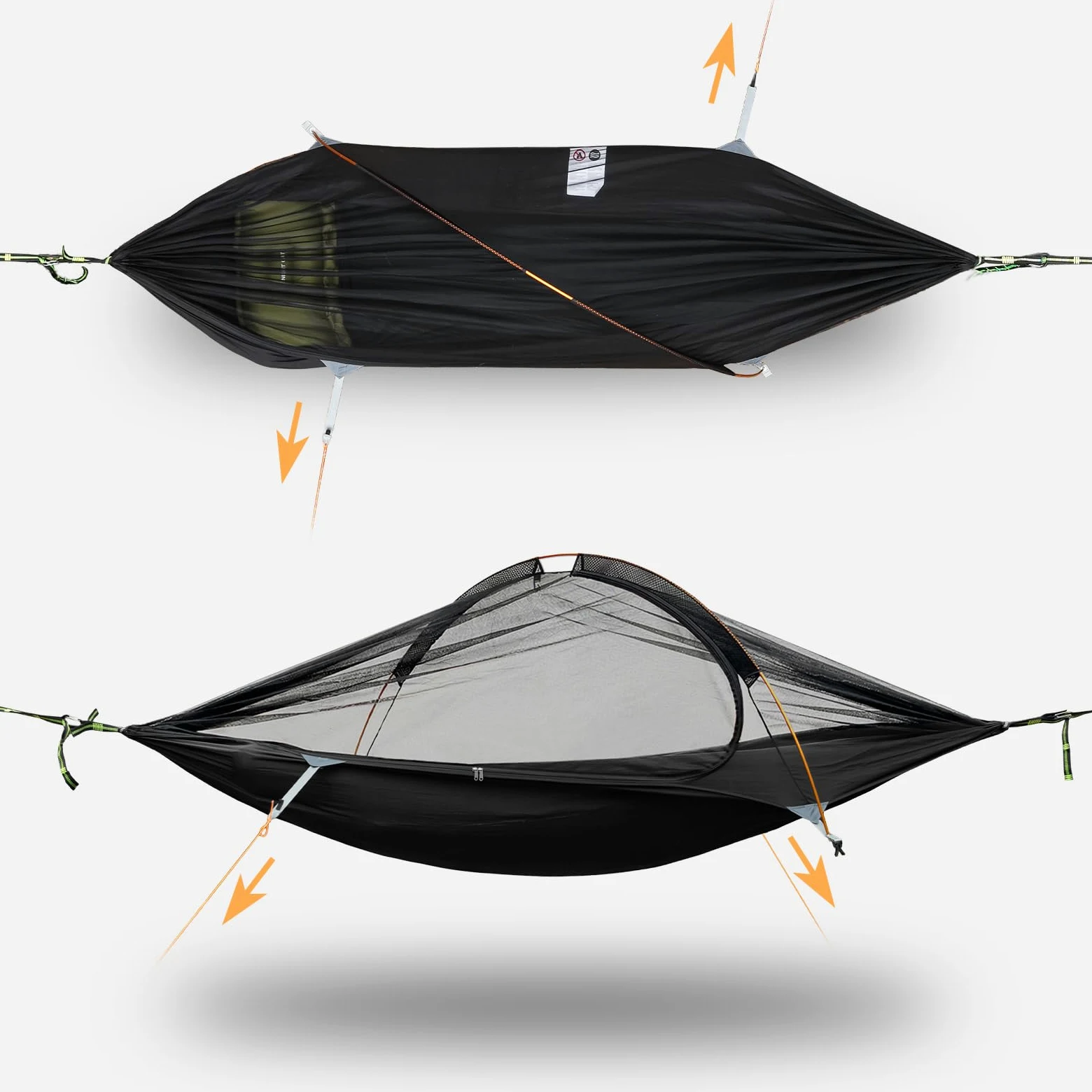 Night Cat Hamac Moustiquaire 1 Personne: Hamac Tente Léger Suspendu avec Toile pour Camping Bivouac Randonnée Extérieure