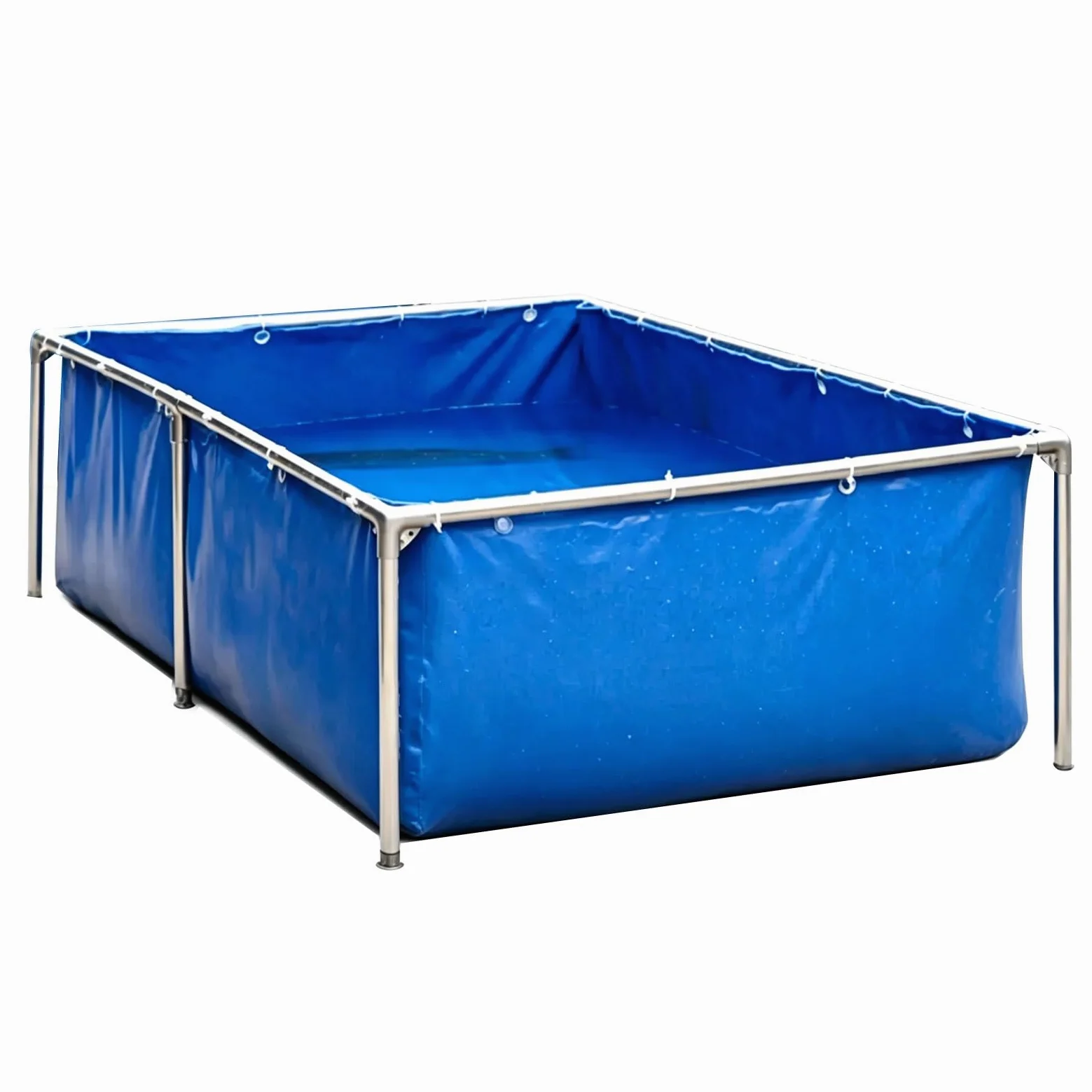 Étang à poissons en toile pliante épaissie,piscine de jardin en toile PVC durable avec valve de vidange,revêtement d'étang à poissons pliable avec œillets pour jardin,caravane,extérieur(5x1x1.0m)