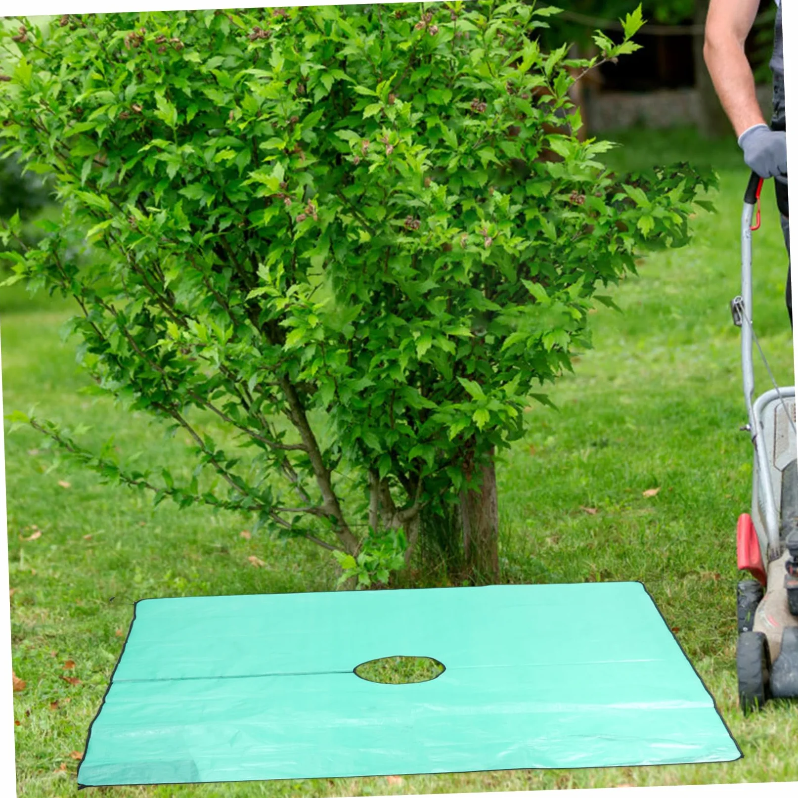 UPKOCH Bâche de Taille Paysagère Résistante la Déchirure en Pp avec Trou Central de 30cm pour Nettoyage des Feuilles et Entretien du Jardin