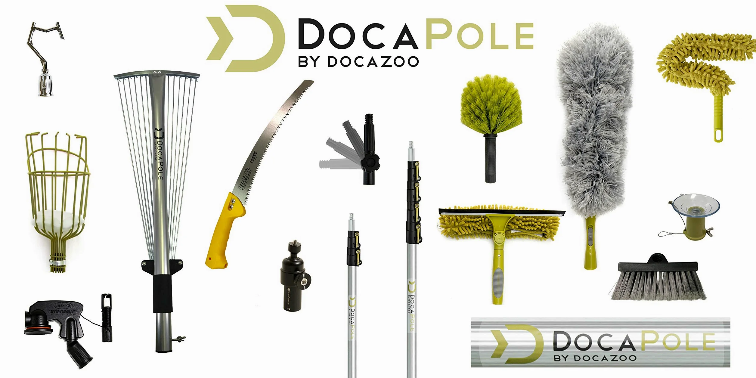 DocaPole - Cueille Fruits/Perche télescopique - pour Pommes/avocats/Oranges/Autres Fruits - 1,5-3,6 m (5-12 Pieds)