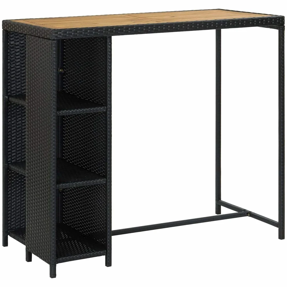 Ensemble de Bar de Jardin 5 pcs Résine tressée Noir Toshilian
