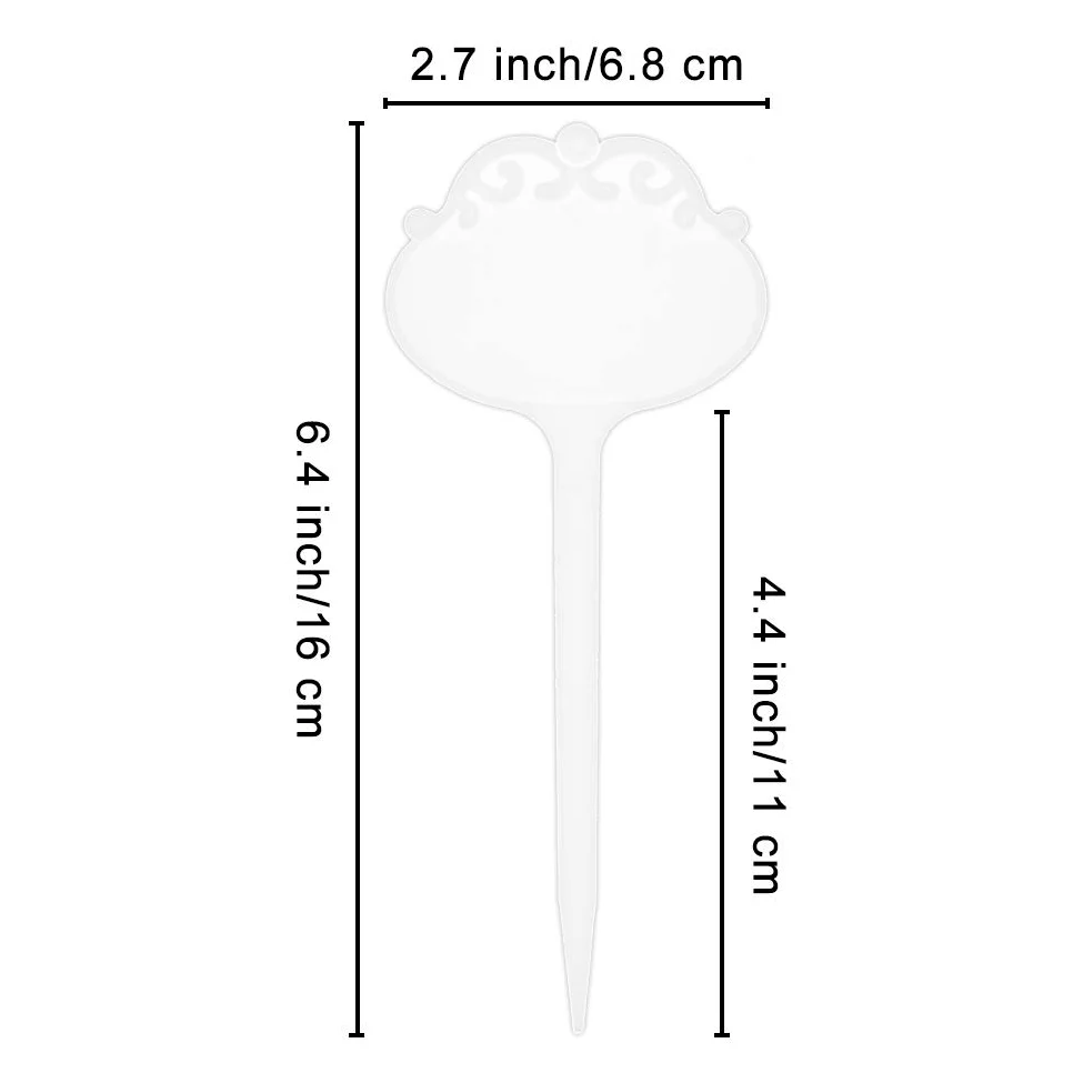 100 étiquettes de plantes type T SumDirect en plastique épais de 2,68x6,5, Étiquettes avec dentelle, marqueurs imperméables de grande dureté Étiquettes de jardin de pépinière ( blanc)