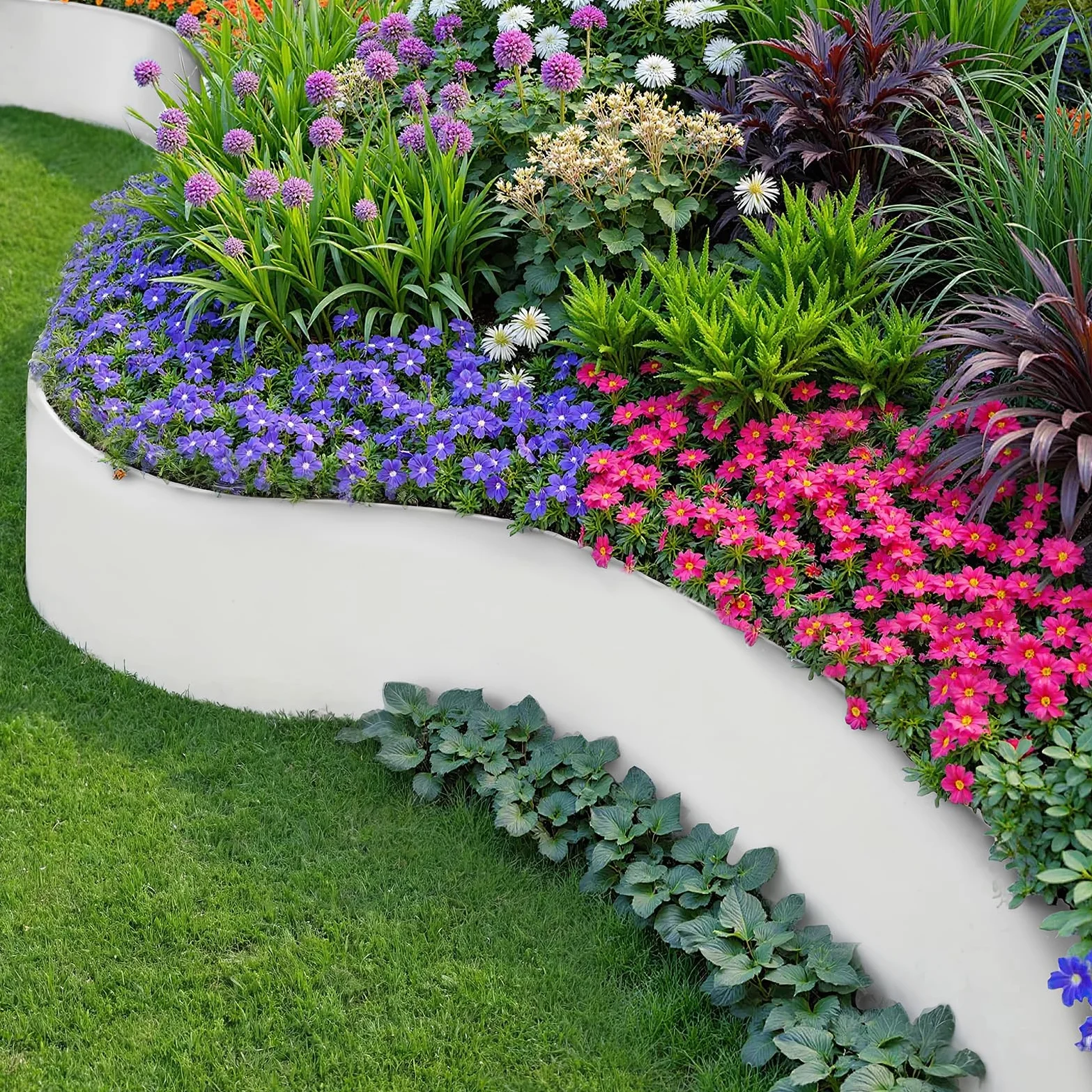 Bordure de pelouse en métal - 10 m - En acier Corten - Hauteur : 15 cm - Galvanisé - Flexible - Bordure de parterre - Décoration de jardin - Bricolage - Bordure de pelouse