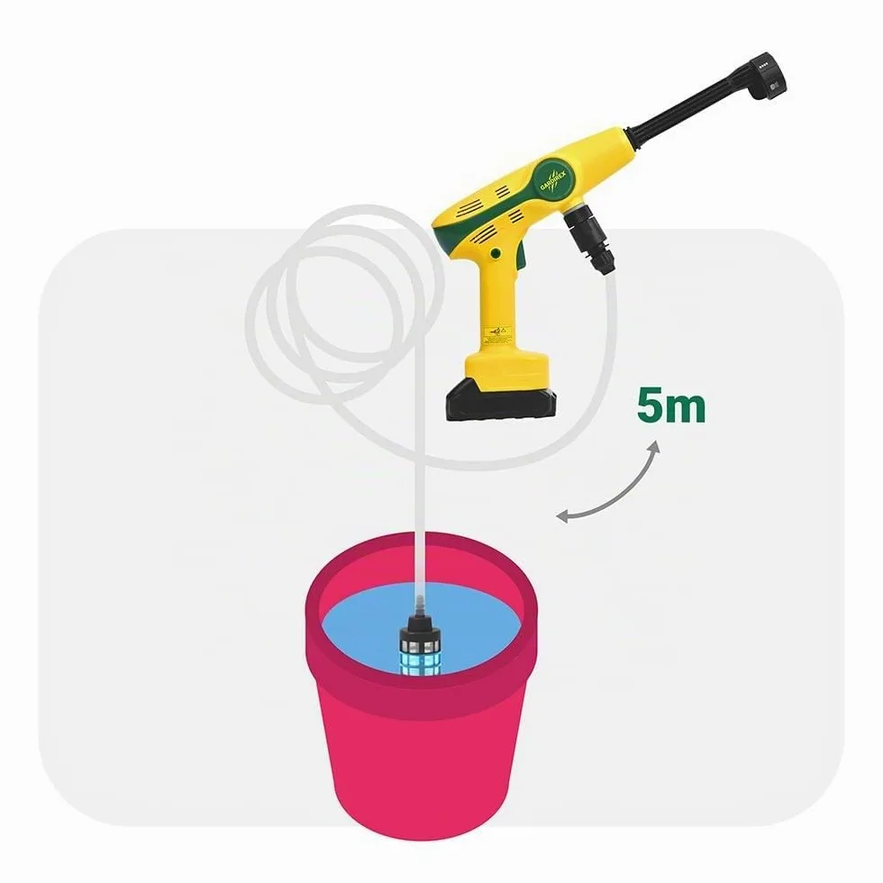 Gardirex - Nettoyeur à Pression portatif sans Fil Water Beamer - 6 Jets, Tuyau 5m, portée 10m