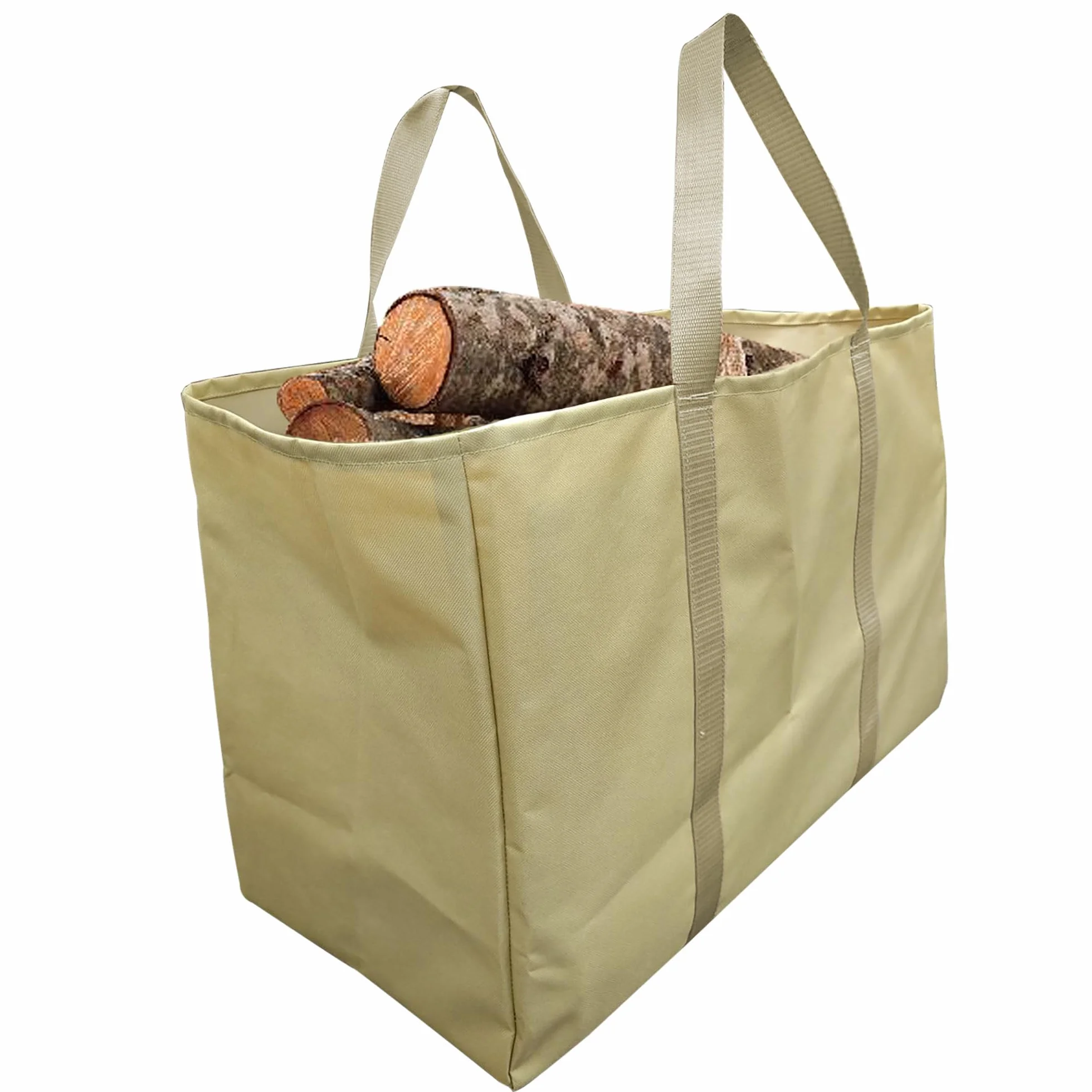 WERKA PRO Sac Porte Bûches Polyester 72 Litres 600D 60x30x40 cm Beige