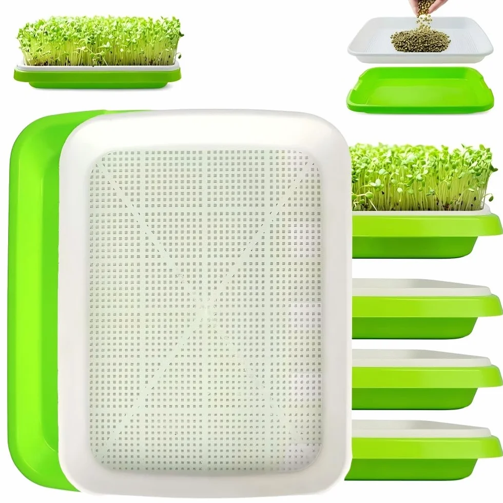 Germoir pour Graines à Germer Lot de 4 Plateau Semis 32 x 24 cm Kit Germination sans BPA