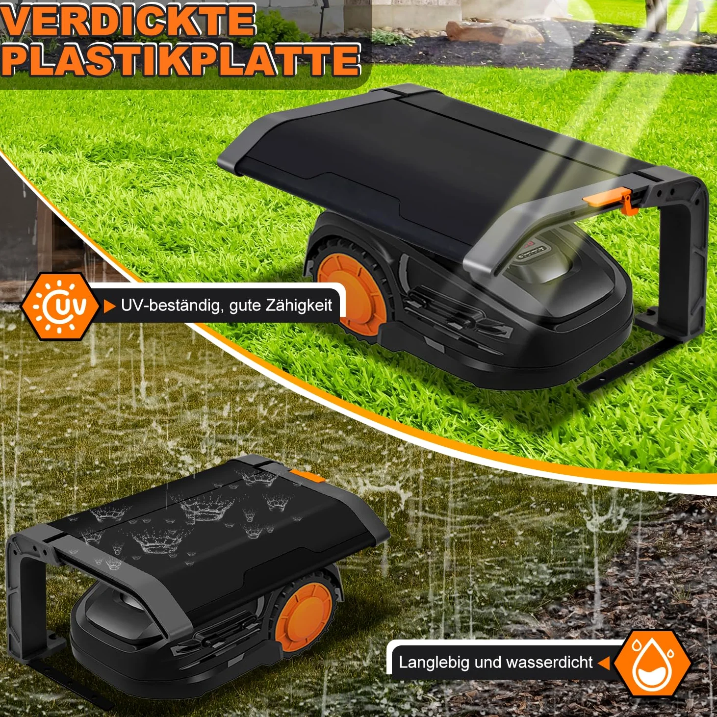 Garage pliable pour robot tondeuse à gazon 72 x 56 x 36 cm - Protection contre la pluie, la grêle et les rayons UV