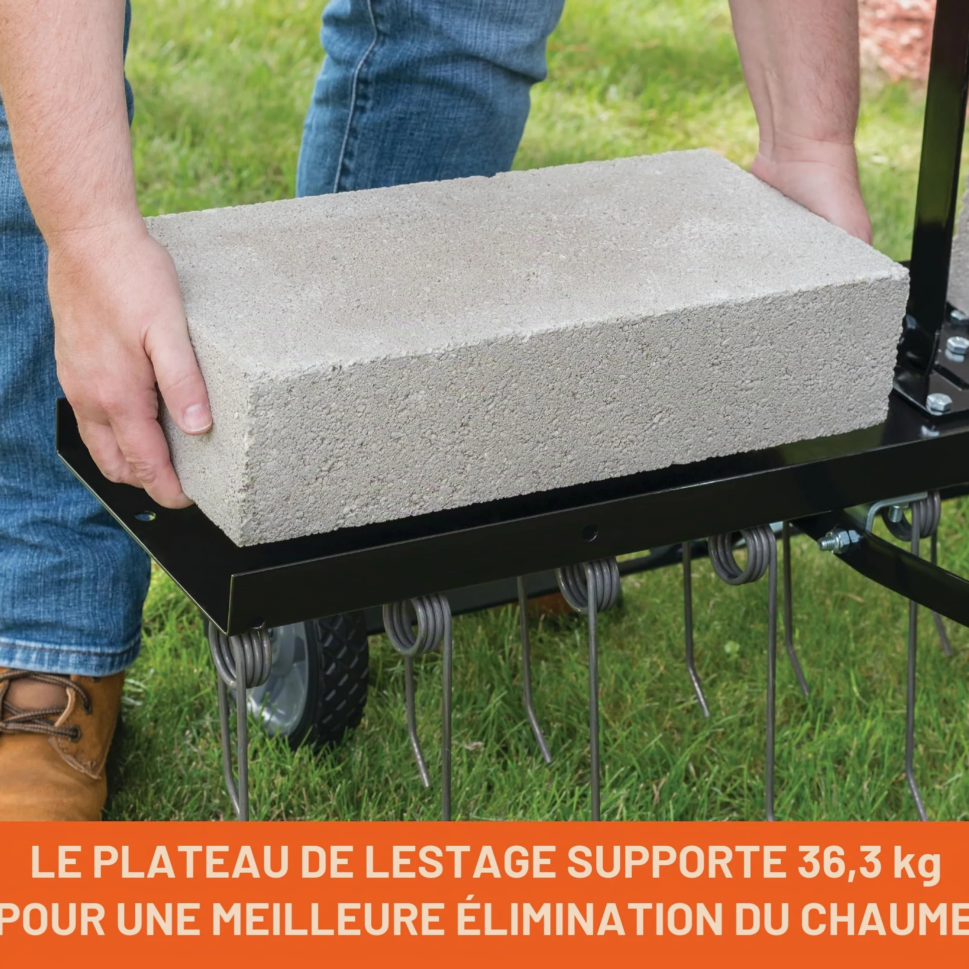 Agri-Fab AG45-0294 Démousseur tracté avec dents ressorts Noir Largeur de travail 102 cm