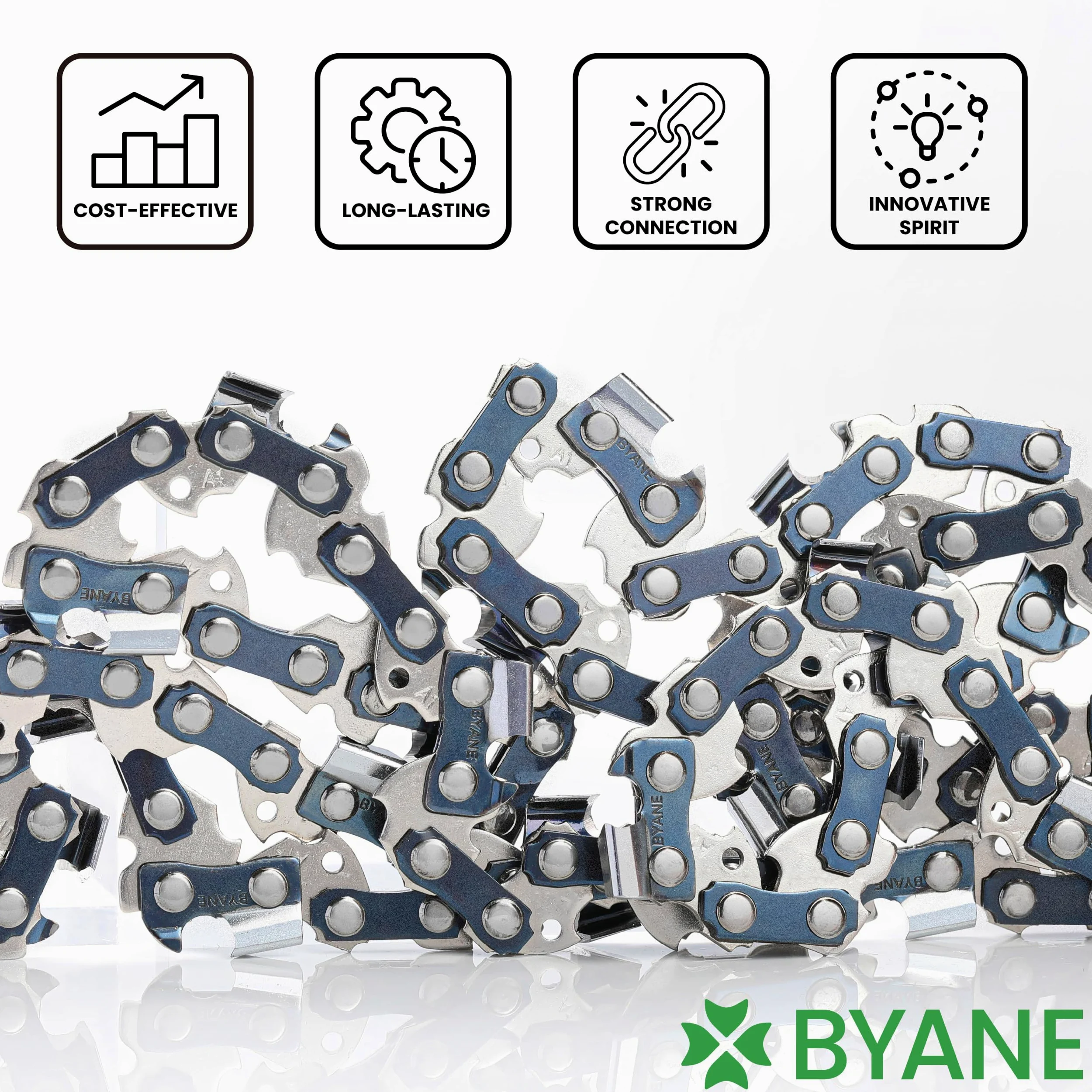 BYANE Lot de 3 chaînes 63 cm (25") 3/8" 1,6 mm 84 maillons | Compatible avec Stihl 026, 036, MS361, MS440, MS660 et autres modèles adaptés